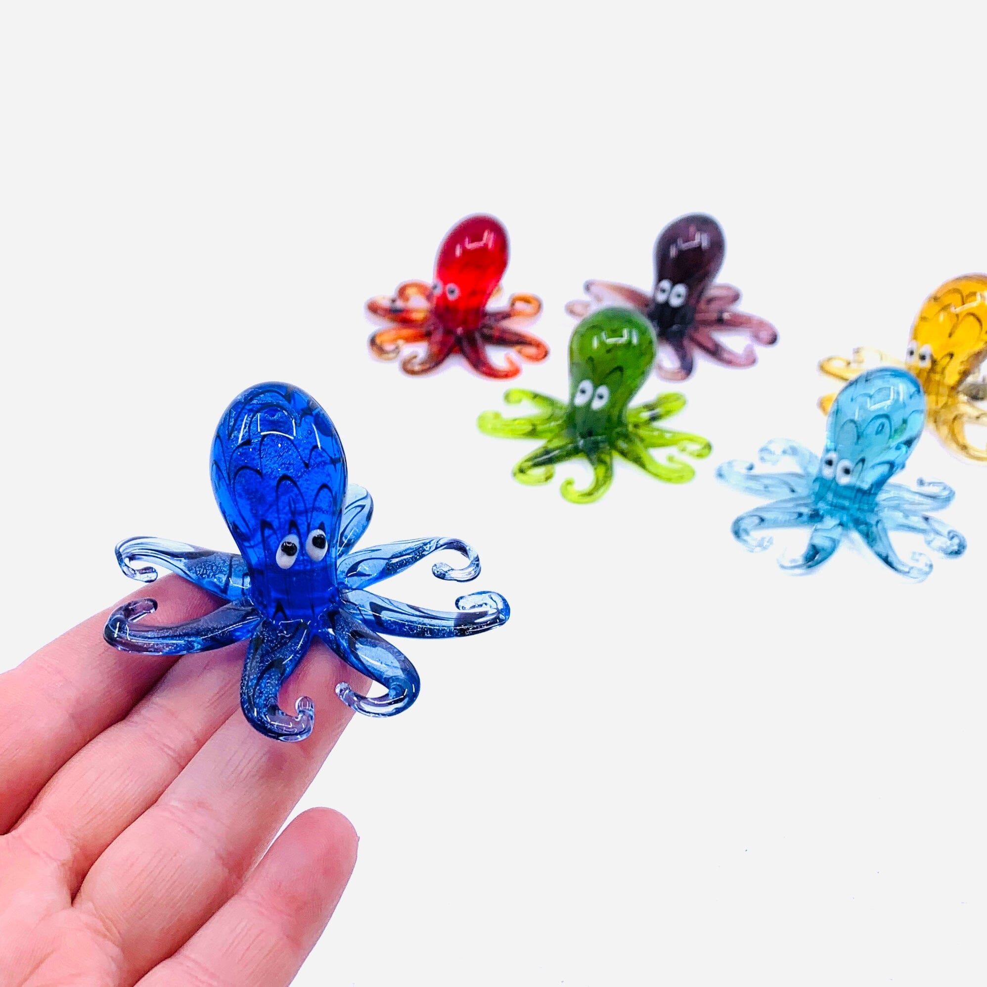 Rainbow Octopus Glass Cup Set of 2- Handcrafted
