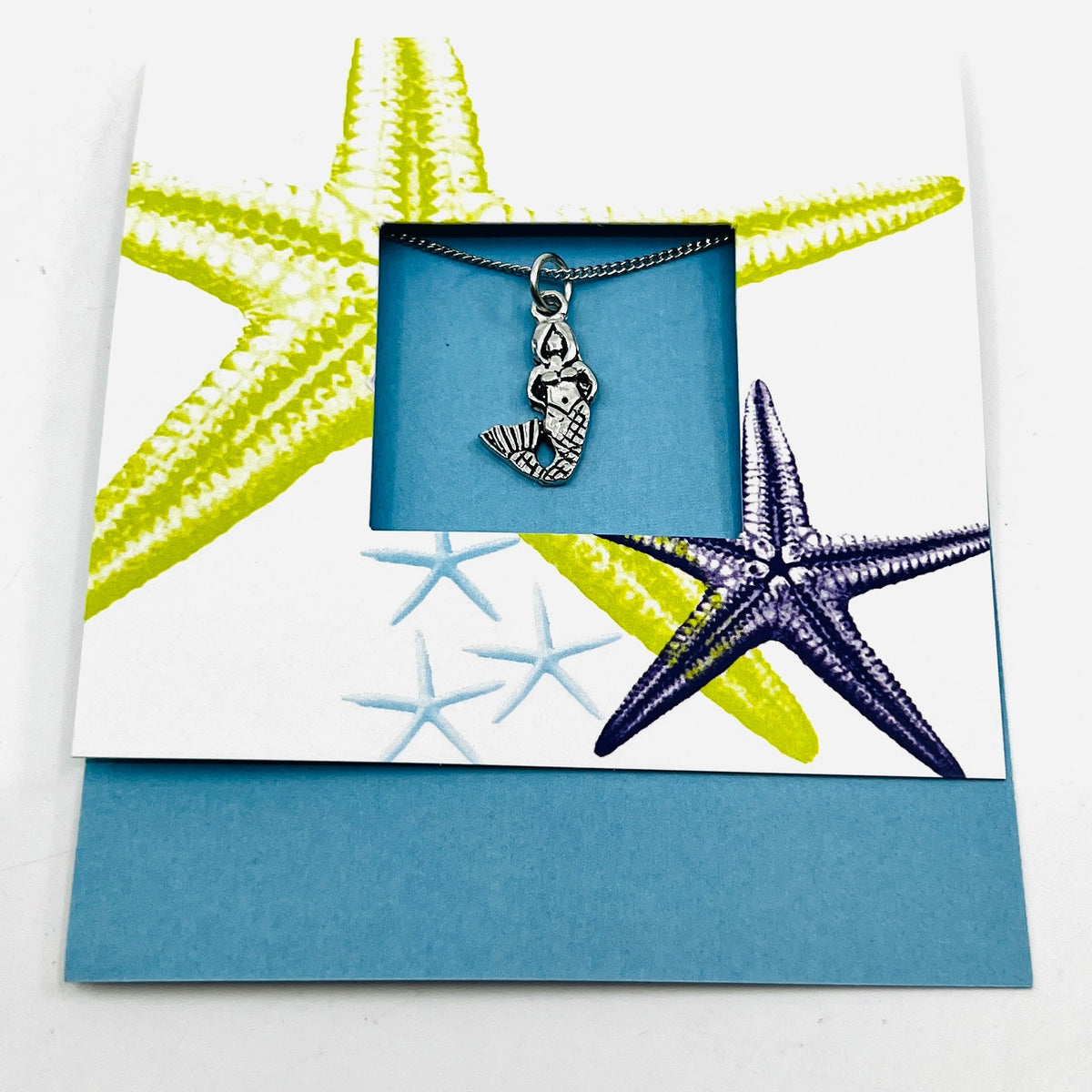 Pewter Mermaid Pendant Necklace Jewelry Basic Spirit 