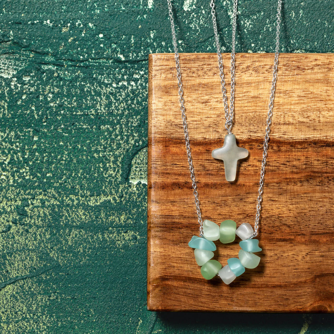 Sea glass sales statement necklace