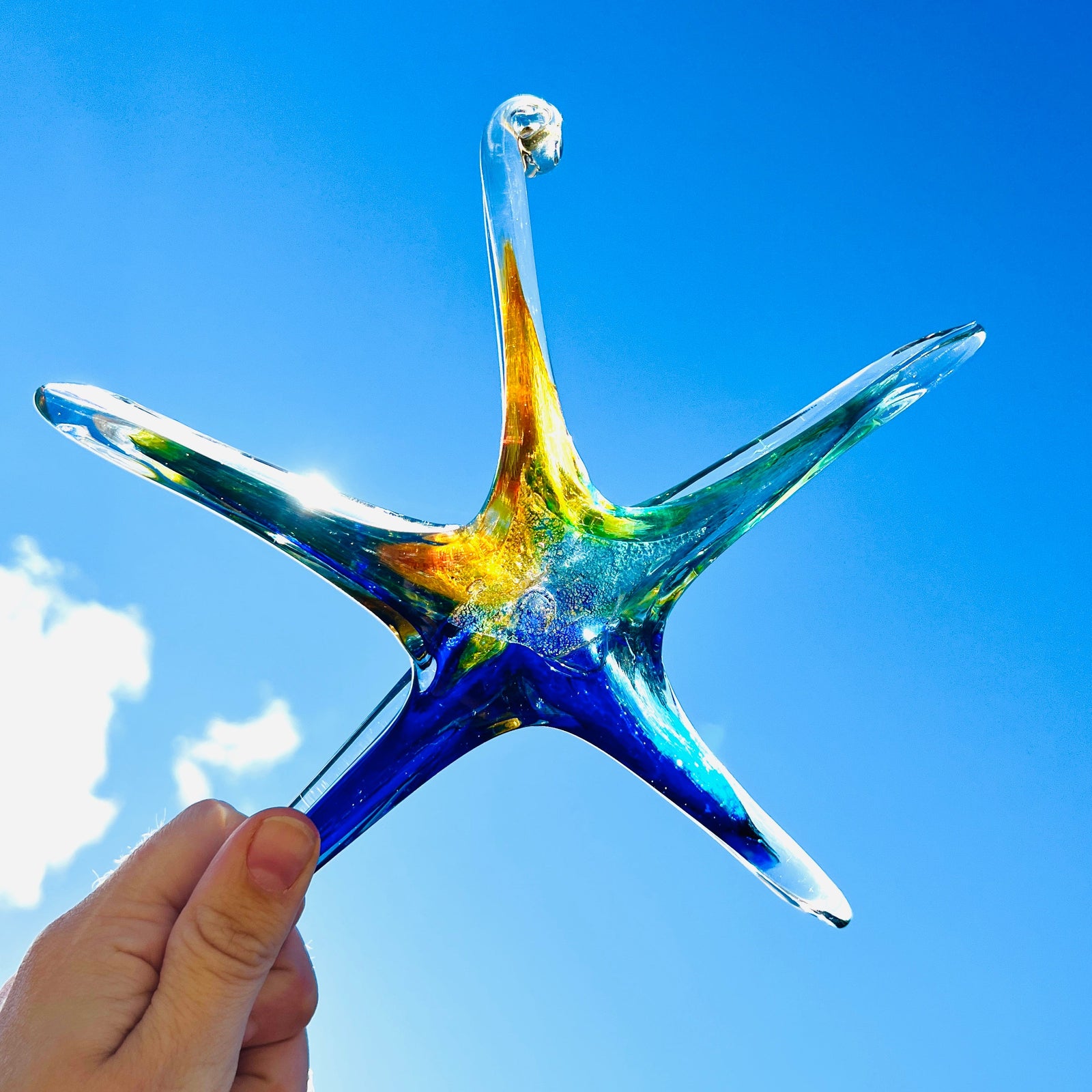 Star Ornament, Ocean Tide Suncatcher Luke Adams Glass Blowing Studio 