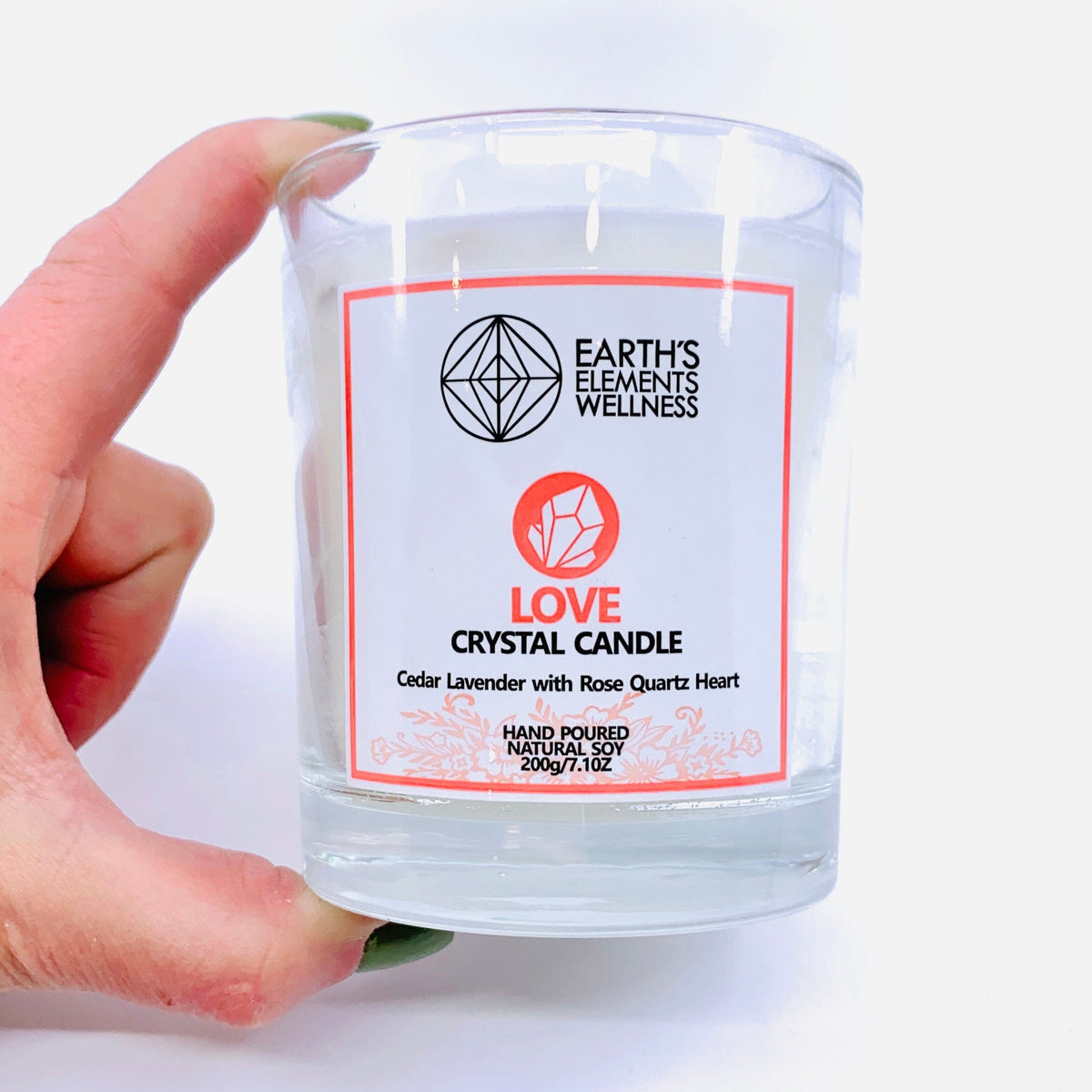 Crystal Candle, Love Decor Earth&#39;s Elements 