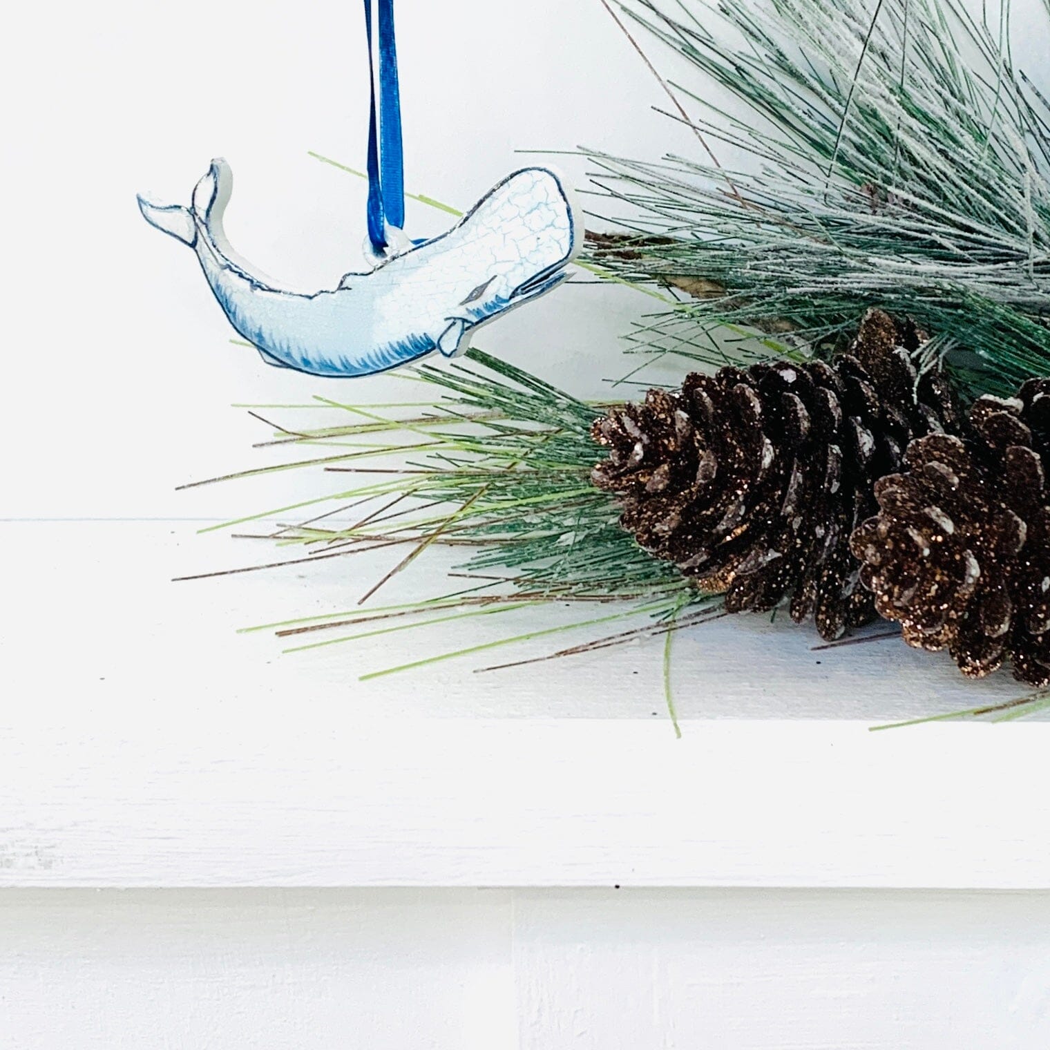 Recycled Wood Ornament, Whale Ornament Pam Peana 