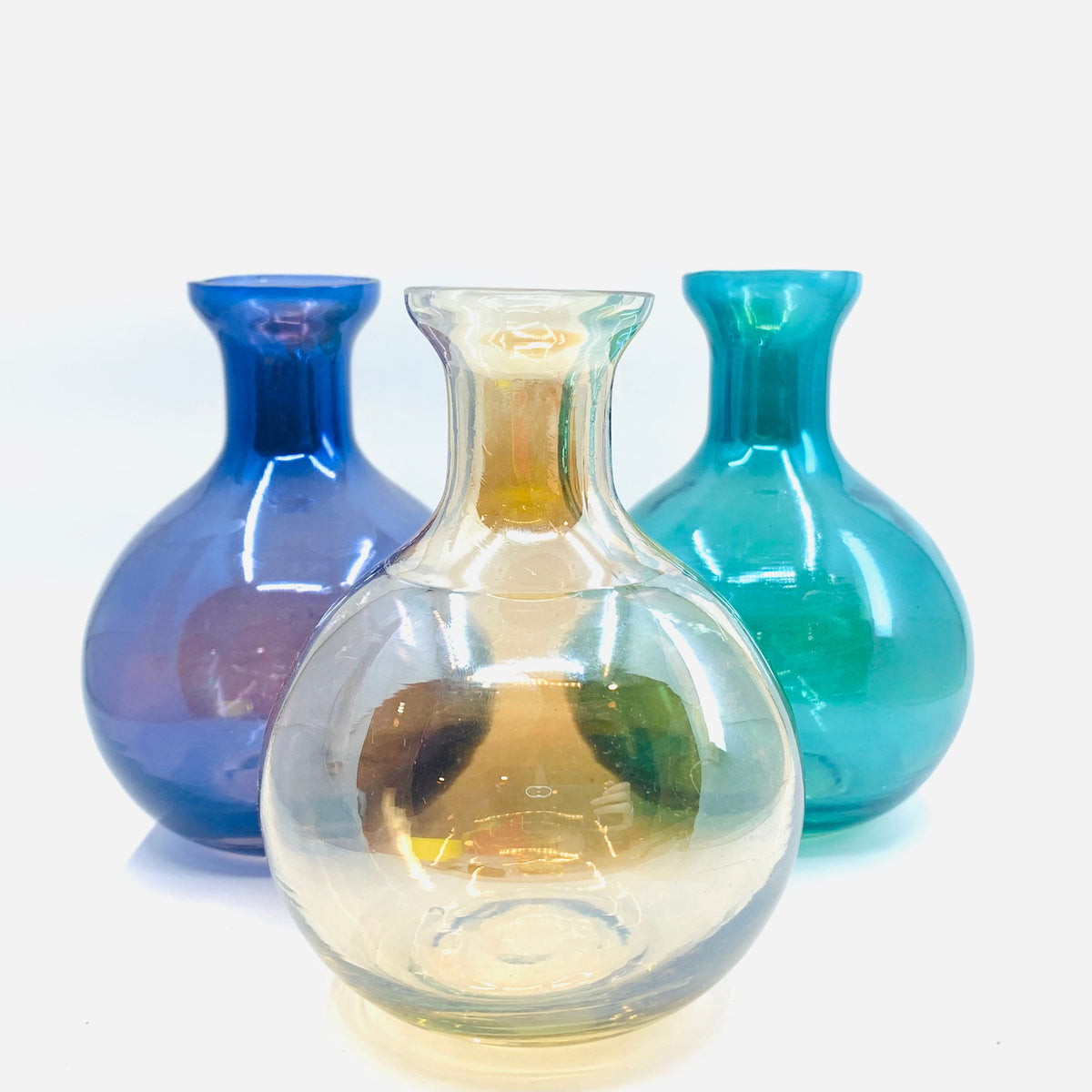 Iridescent Glass Vases One Hundred 80 Degrees 
