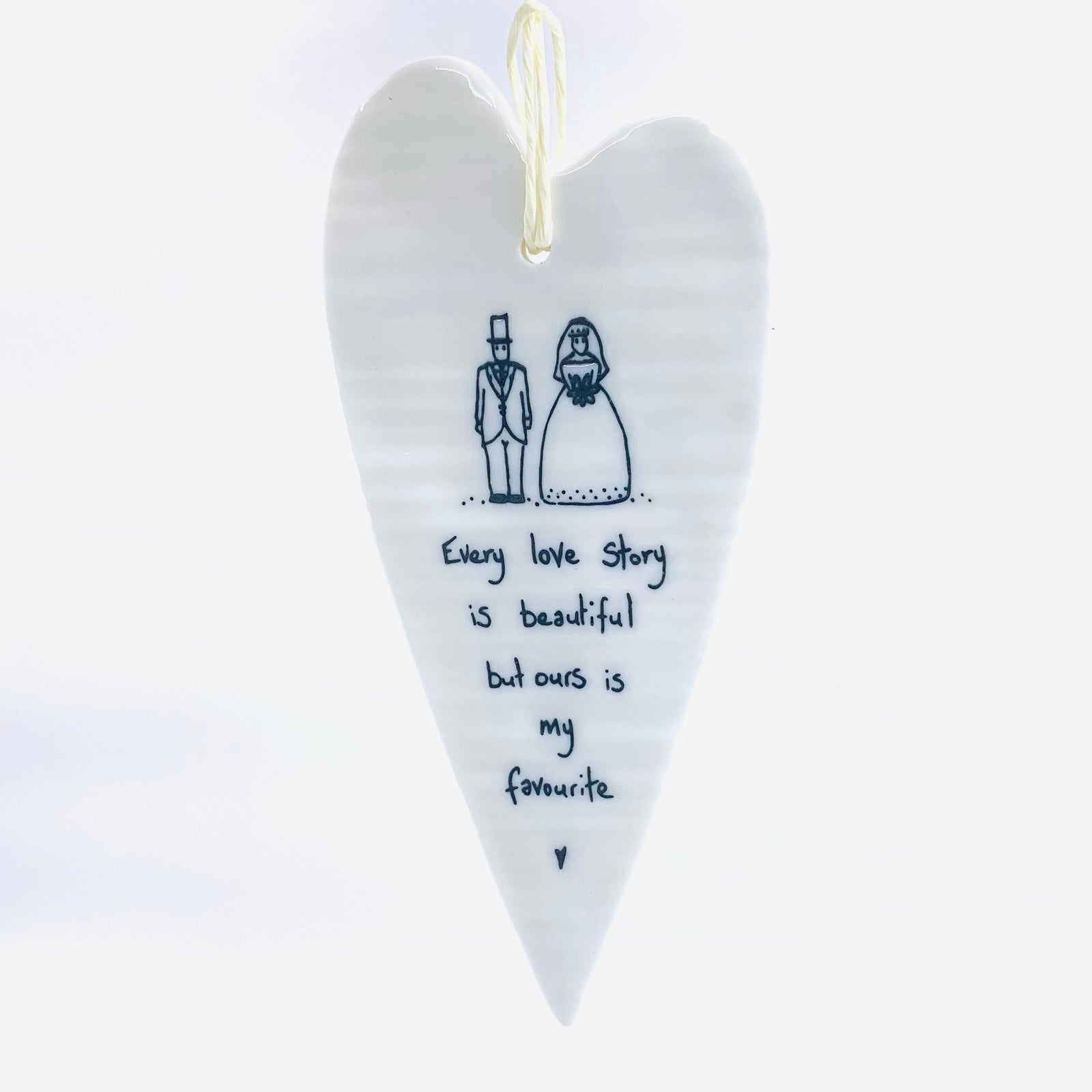 Heart Tag Ornaments Ornament East of India Every love story is beautiful but ours is my favorite 
