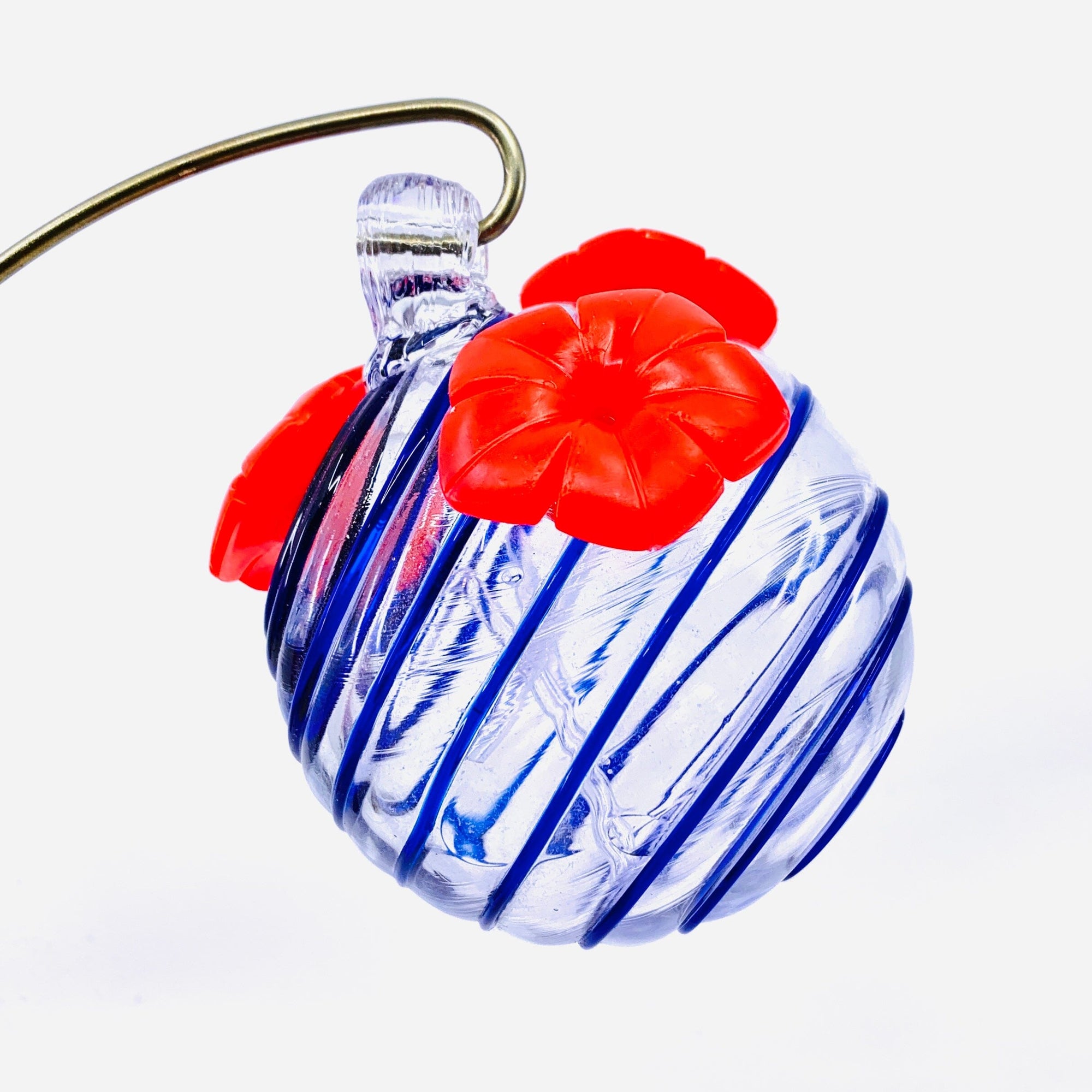 Glass Hummingbird Feeder, Blue Swirl (C) Decor Gift Essentials 