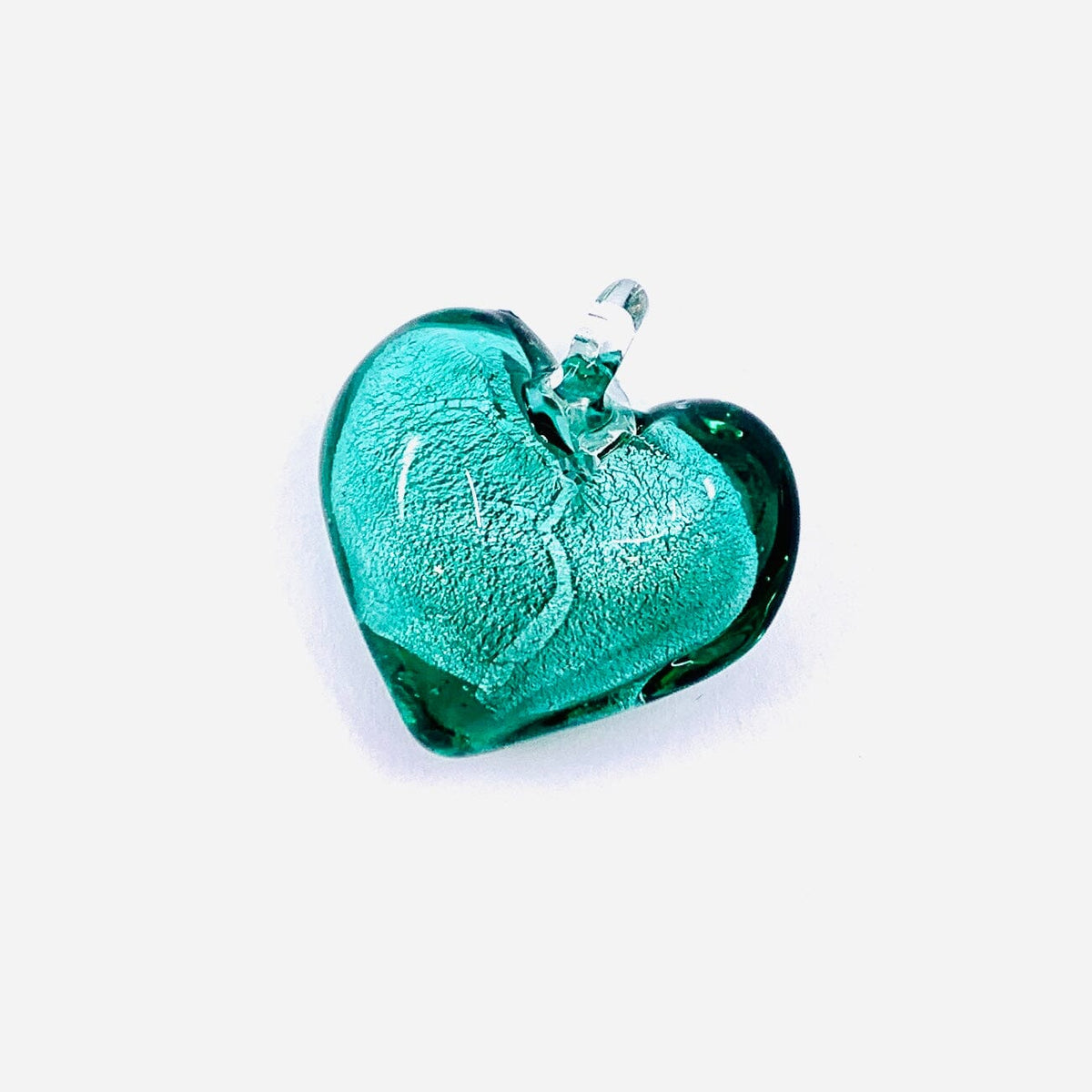 Glass Foil Hearts, Lagoon Miniature - 