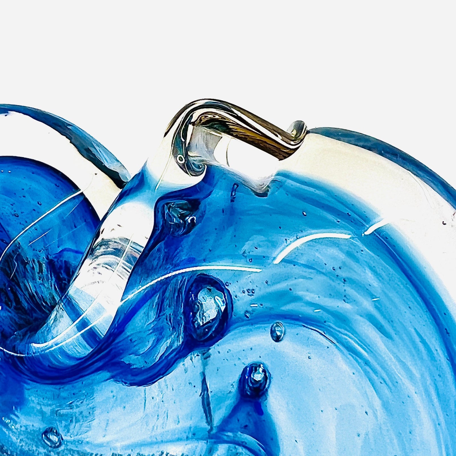 Heart Ornament, Tanzanite Suncatcher Luke Adams Glass Blowing Studio 