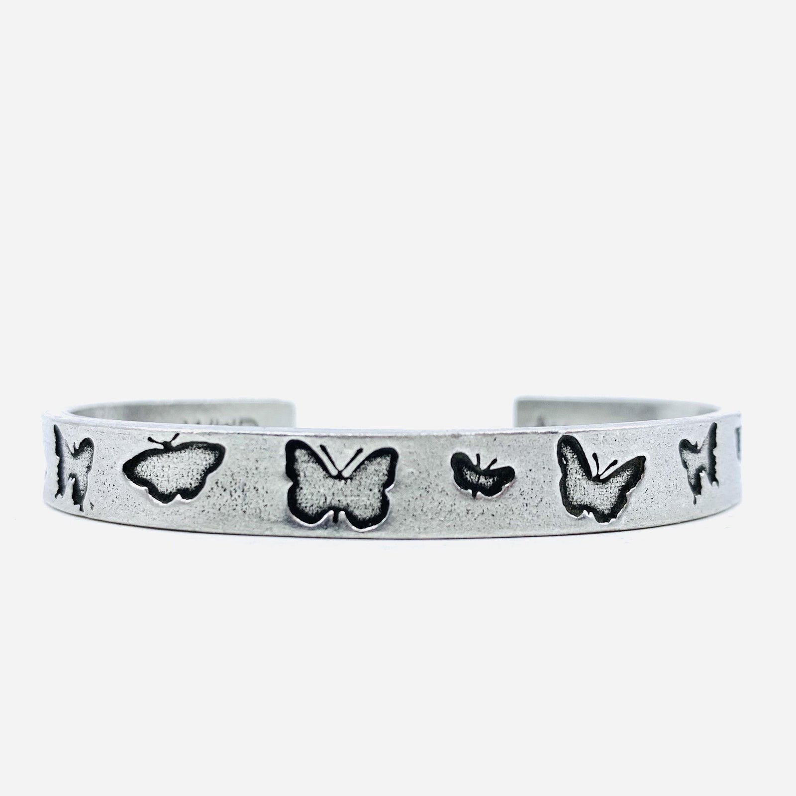Pewter Cuff Bracelet, Caterpillar into Butterfly Whitney Howard Designs 