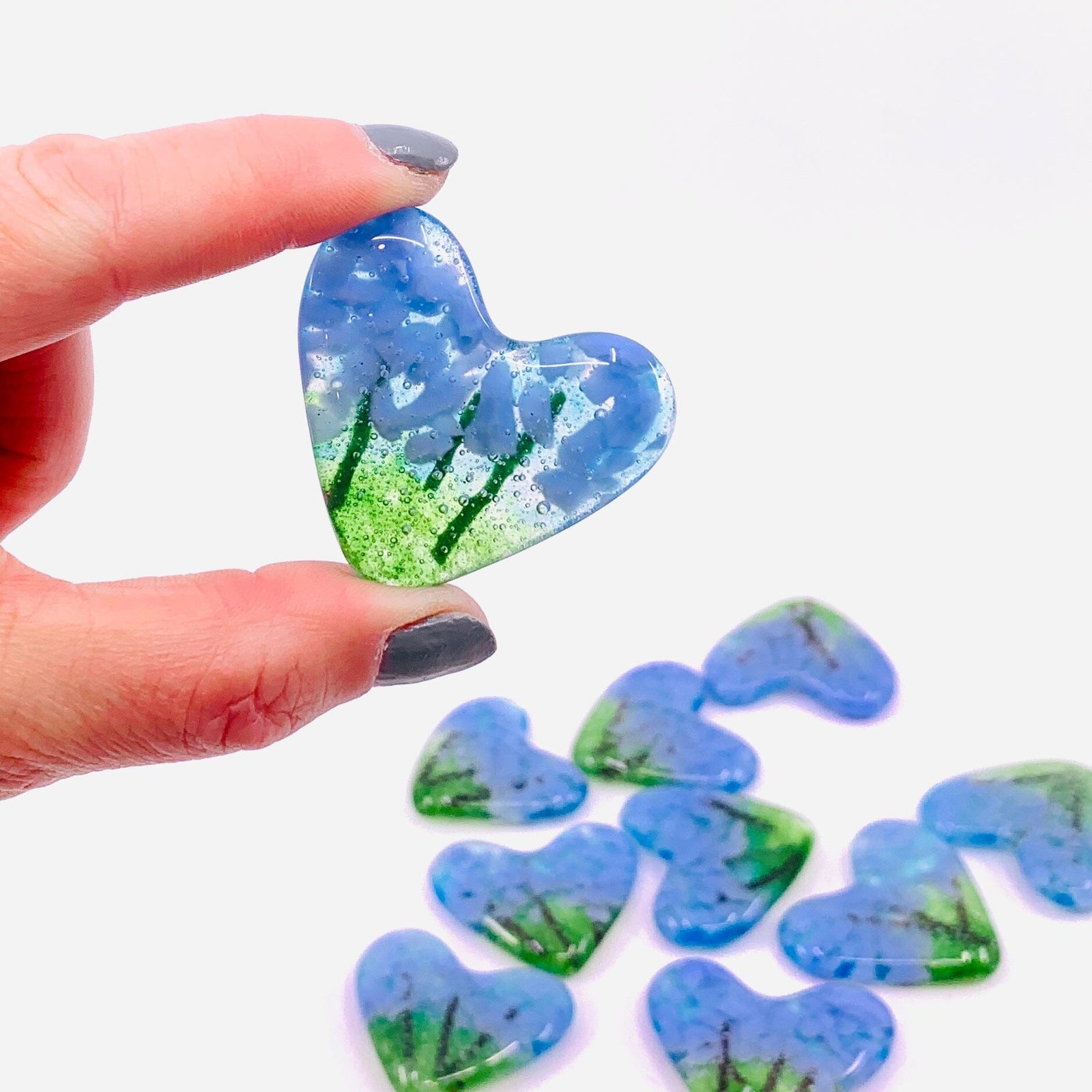 Fused Pocket Heart, Hydrangea Miniature Jean 