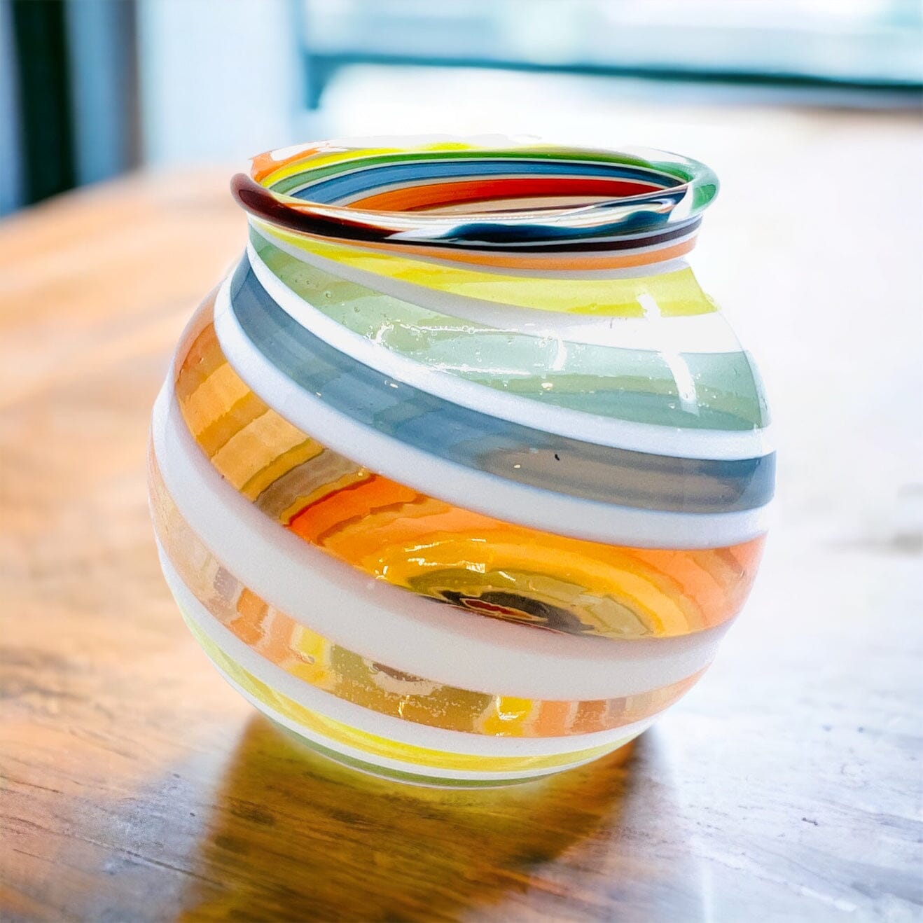 Tea Light Votive, Rainbow Swirl Decor Probstein Studios 