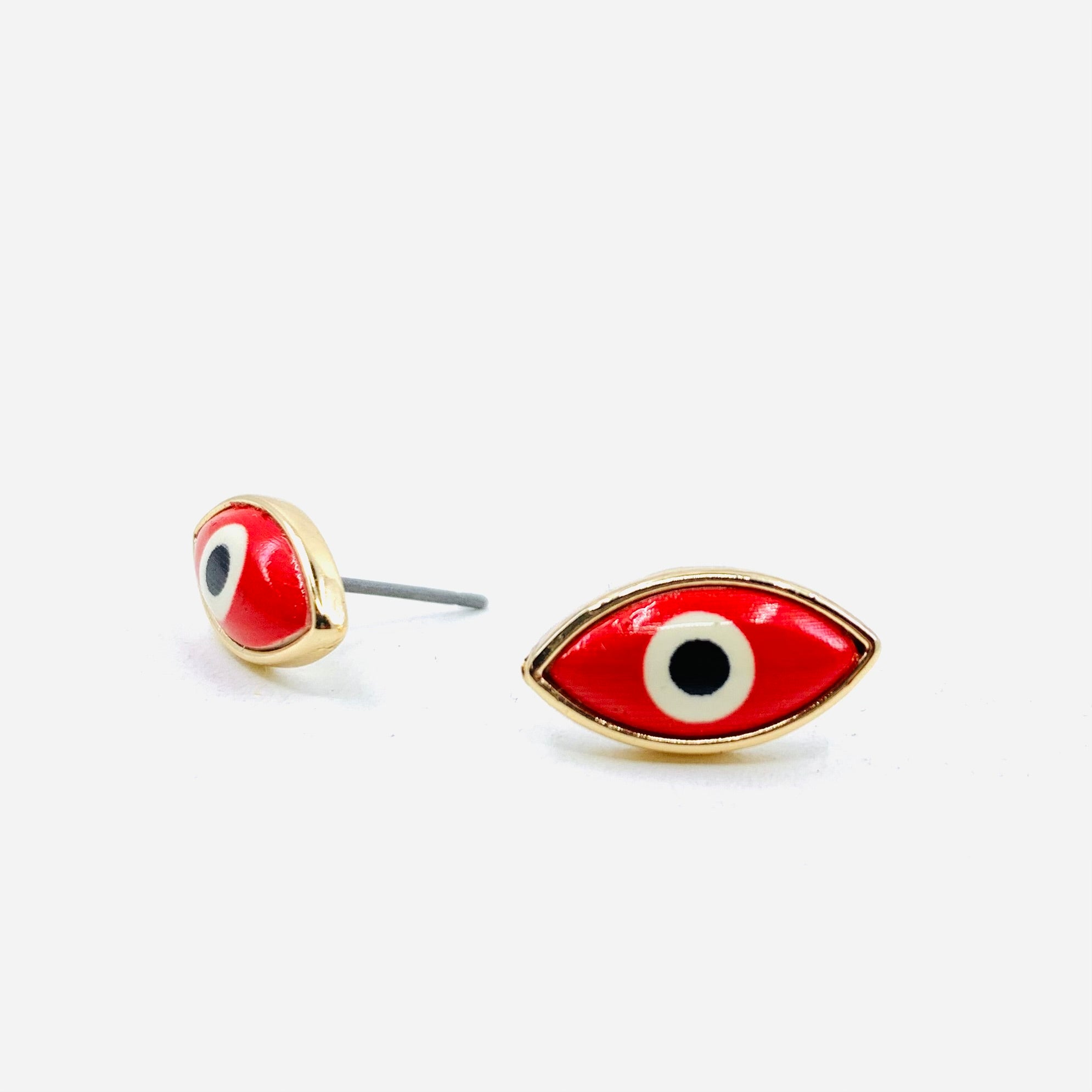 Evil Eye Red Stud Earrings Cloie NY 