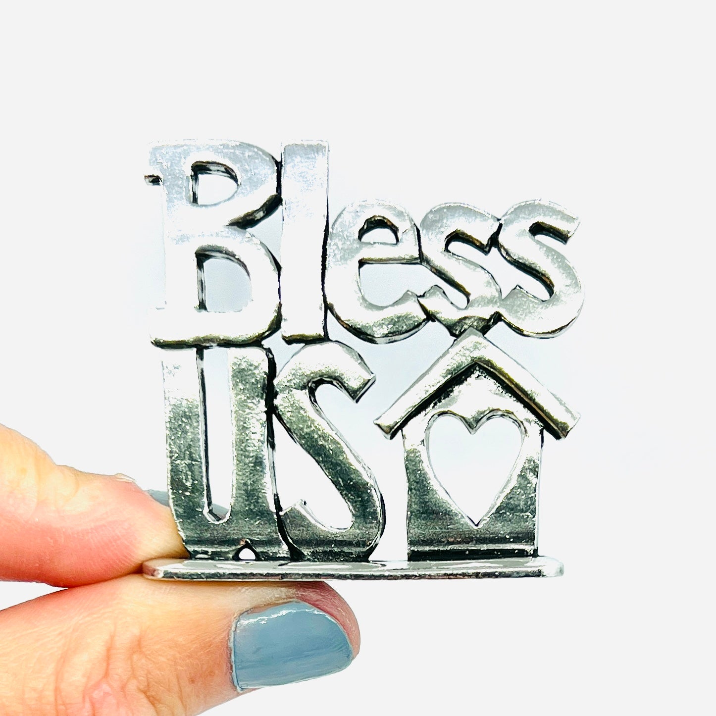 Pewter Tiny Plaque, Bless Us holiday Basic Spirit 