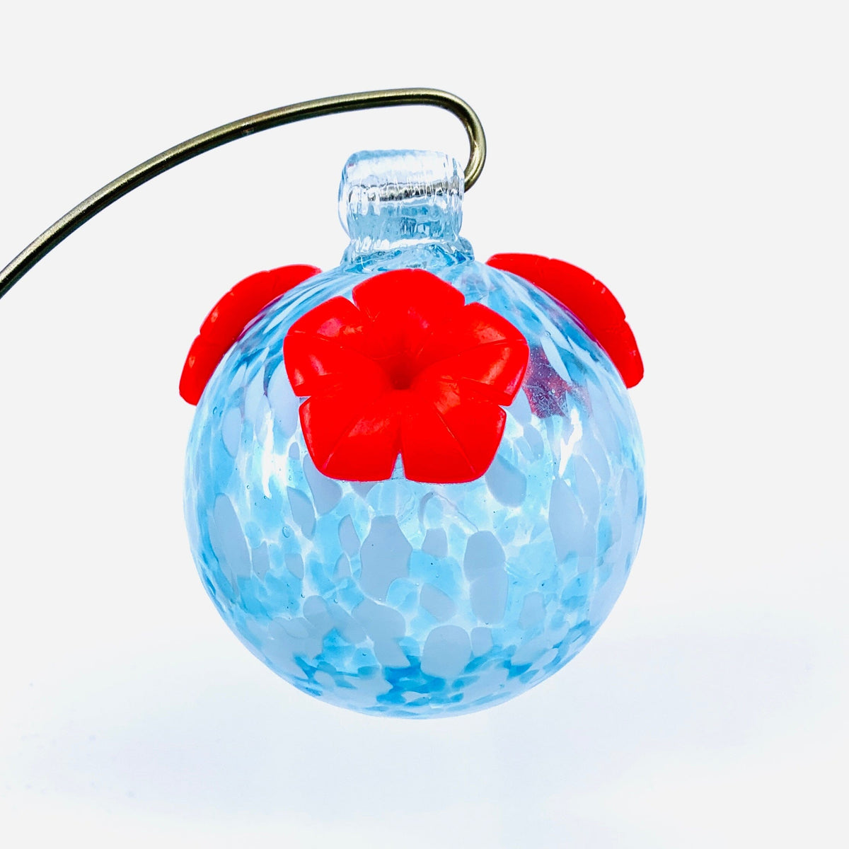 Glass Hummingbird Feeder, Blue &amp; White (A) Decor Gift Essentials 