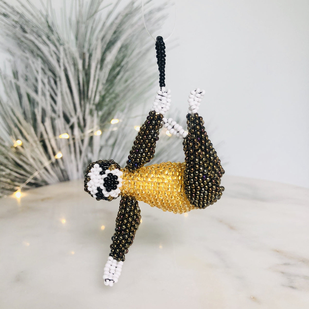 Glass Bead Ornament, Sloth Ornament Melange Collection 