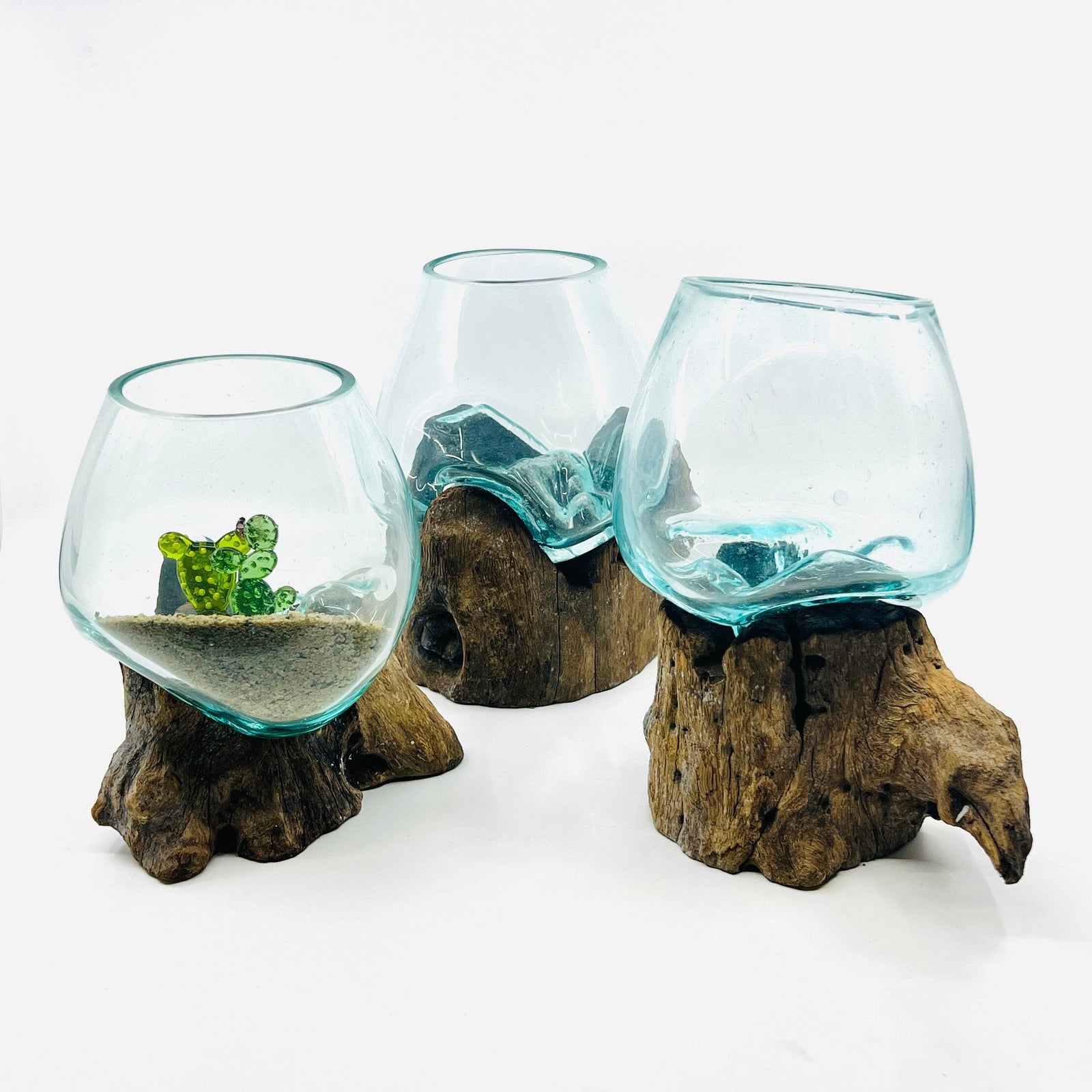 Driftwood Bubble Dish Decor - 