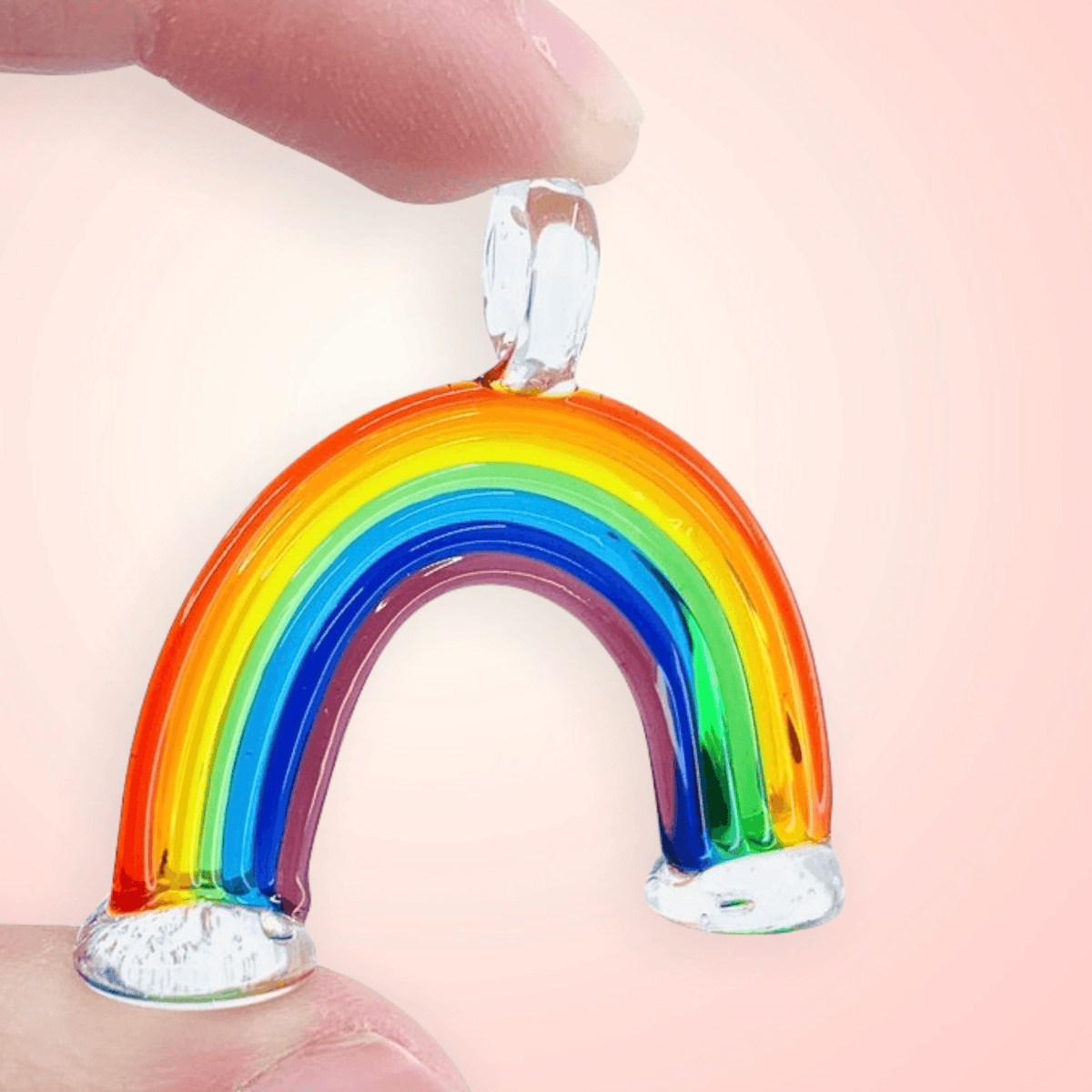SET OF 3 Hanging Rainbow Ornaments Miniature - 