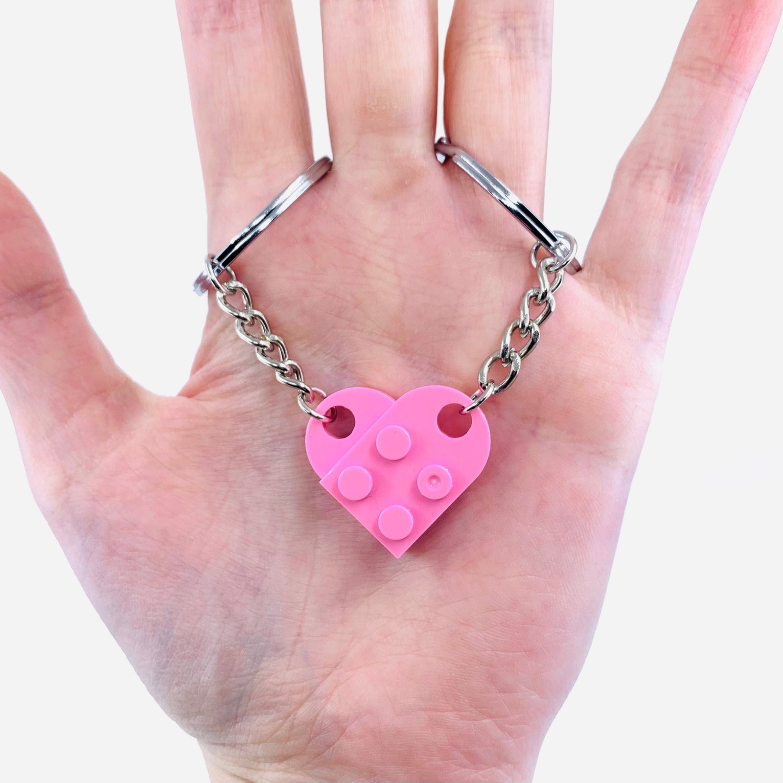 Brick Heart Matching Keychains Manufactured Overseas Pink 