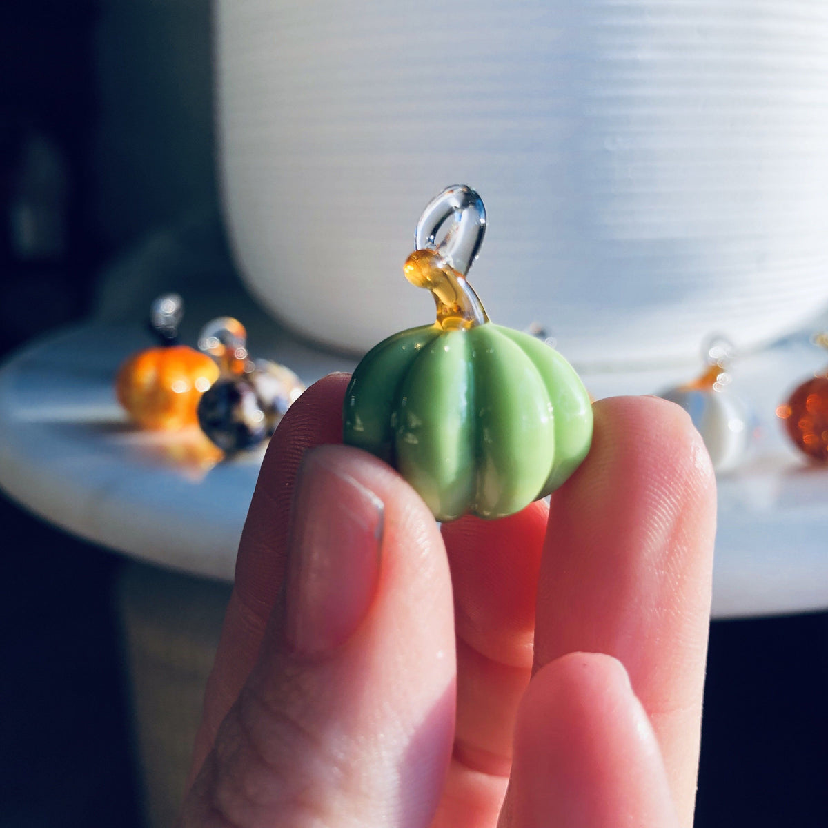 Even Tinier Tiniest Glass Pumpkin Luke Adams Glass Blowing Studio 