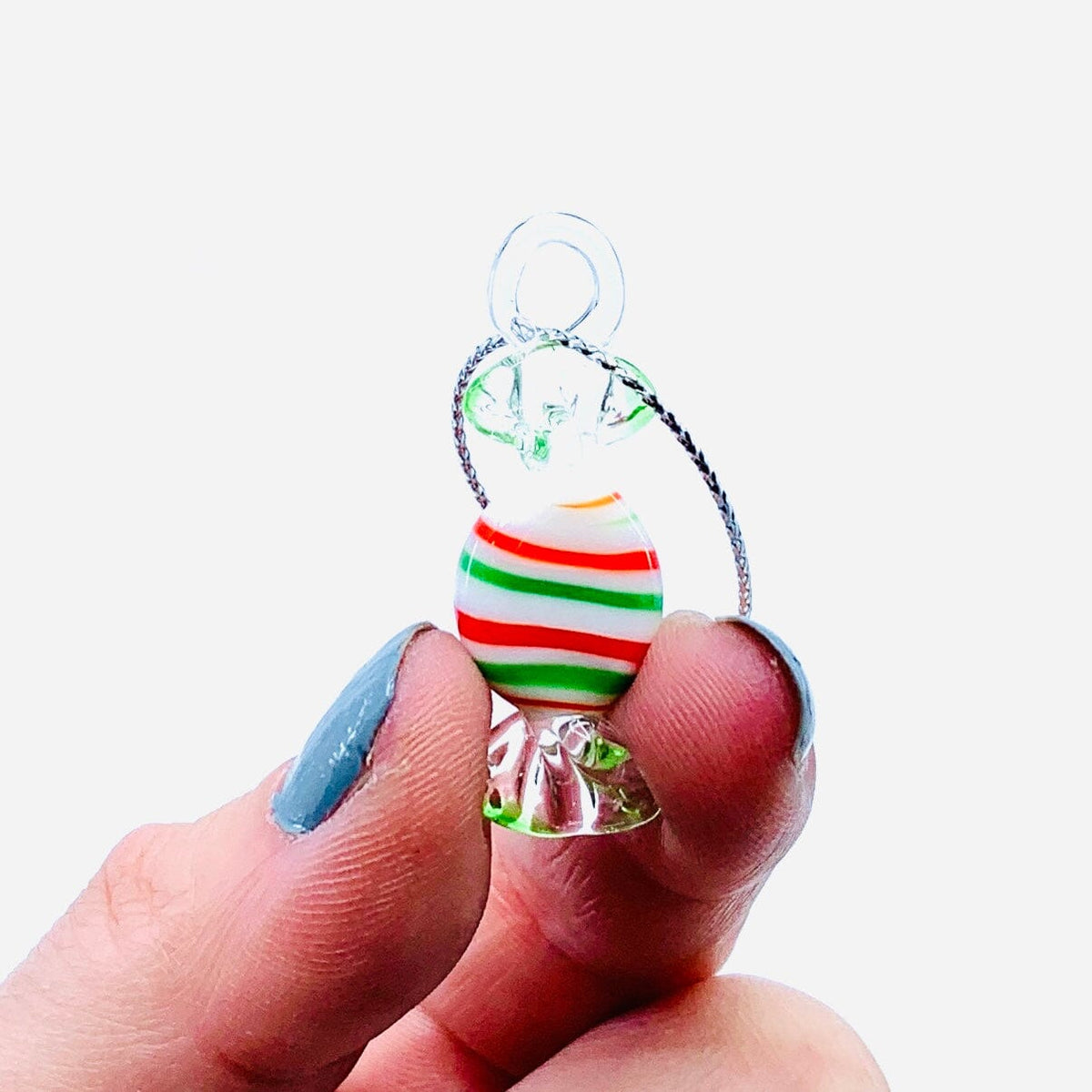 Tiny Peppermint Swirl Ornament Miniature - 