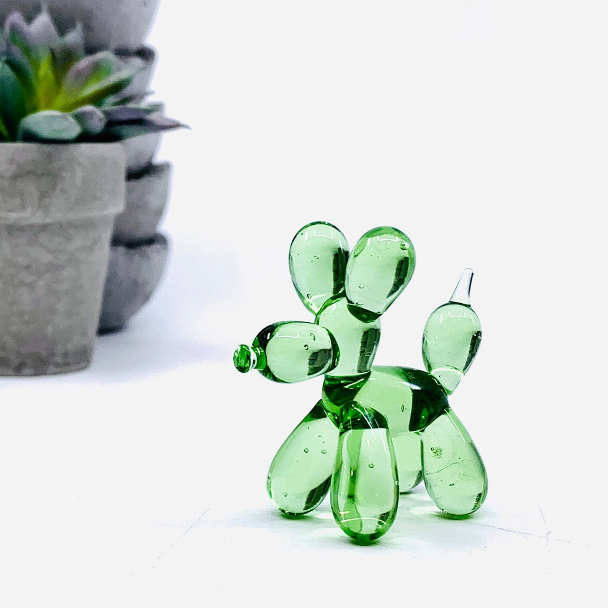 Balloon Dog Figurines Miniature - Green 