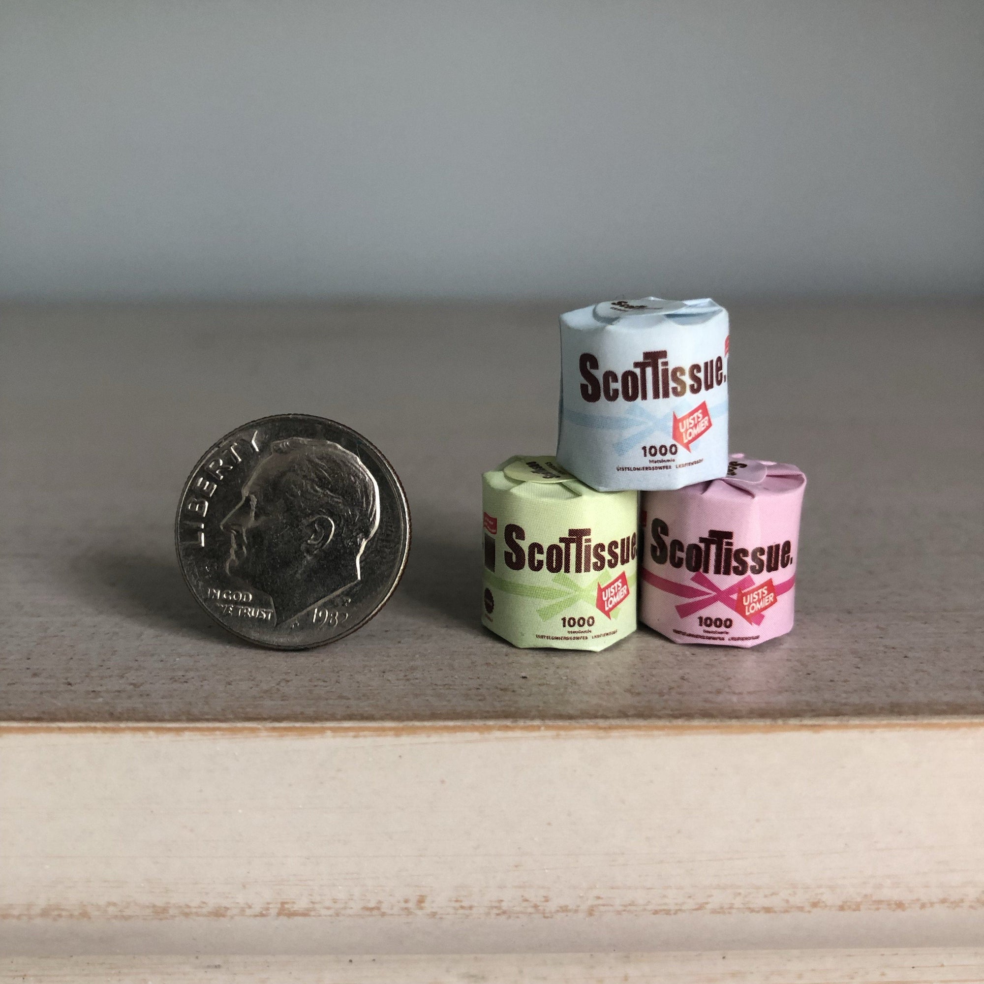 Tiny Toilet Paper 3 pack Luke Adams Glass Blowing Studio 