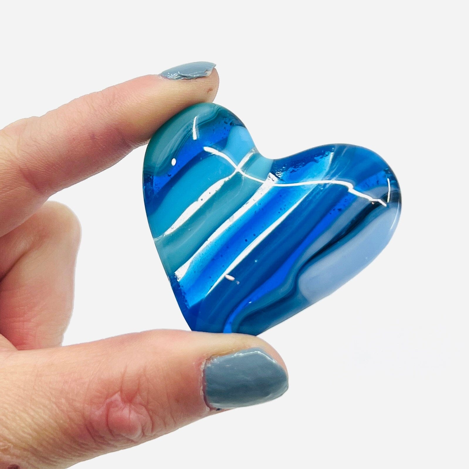 Fused Pocket Heart, Ocean Miniature Jean 