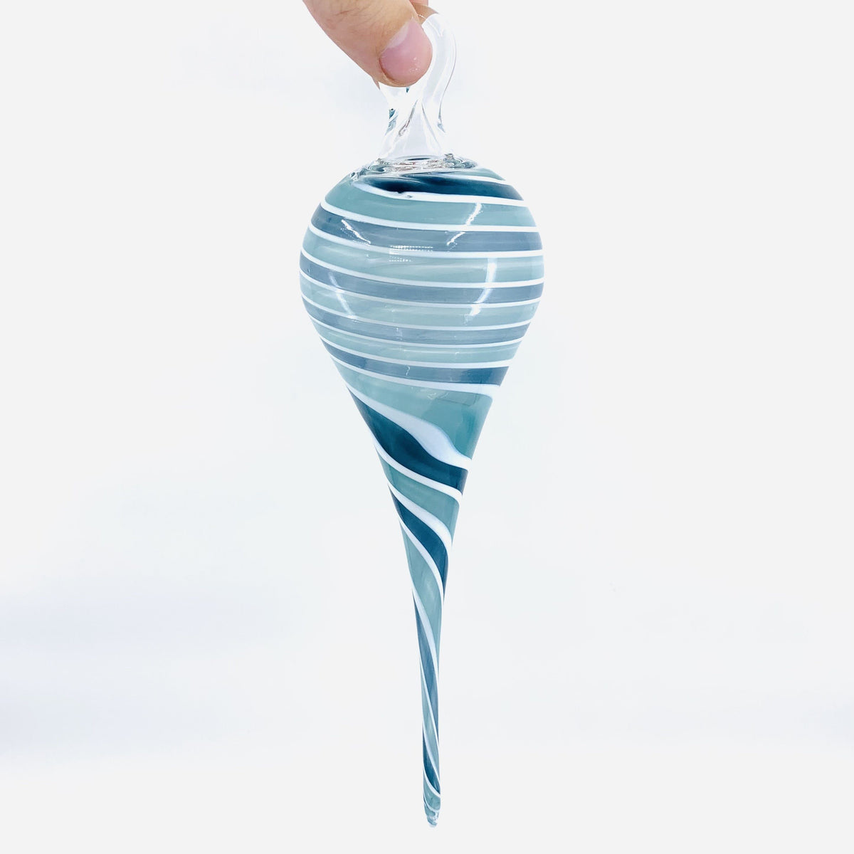 Icicle Drop Ornament, Teal Mix and White Probstein Studios 