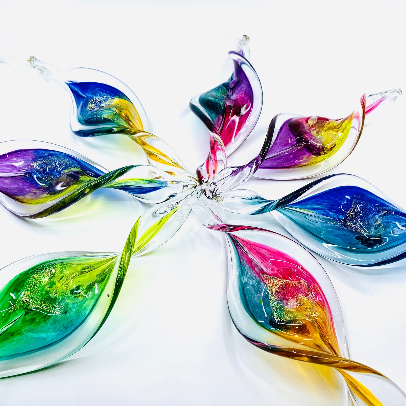 Large Spiral Ornaments Suncatcher Luke Adams Glass Blowing Studio 