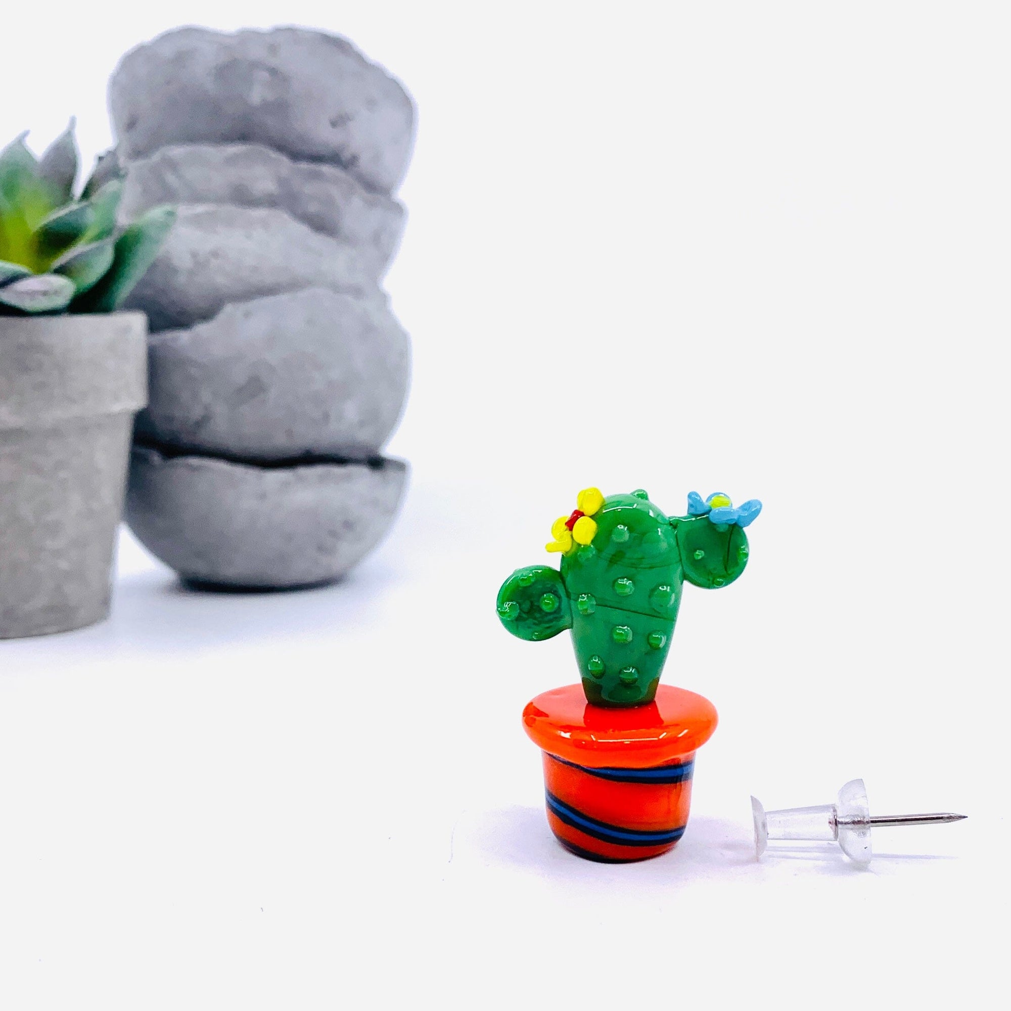 Glass Cactus Tiny Miniature - 