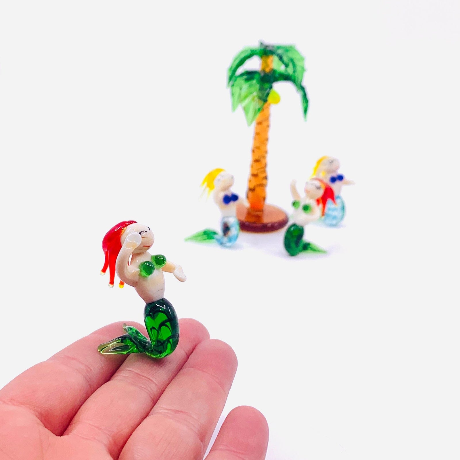 Dancing Glass Mermaid, Red Decor Chesapeake Bay 