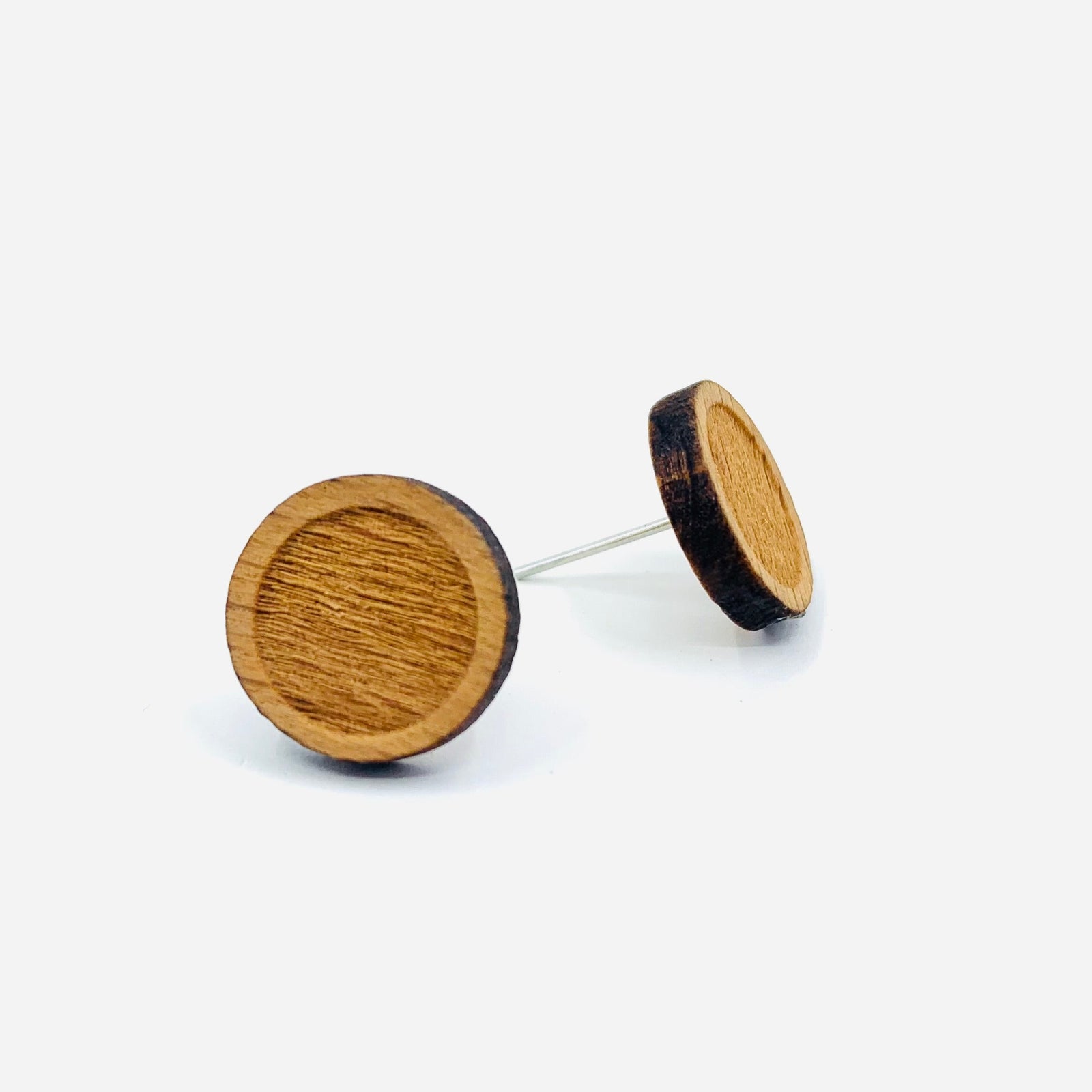Wooden Round Studs Jewelry - 