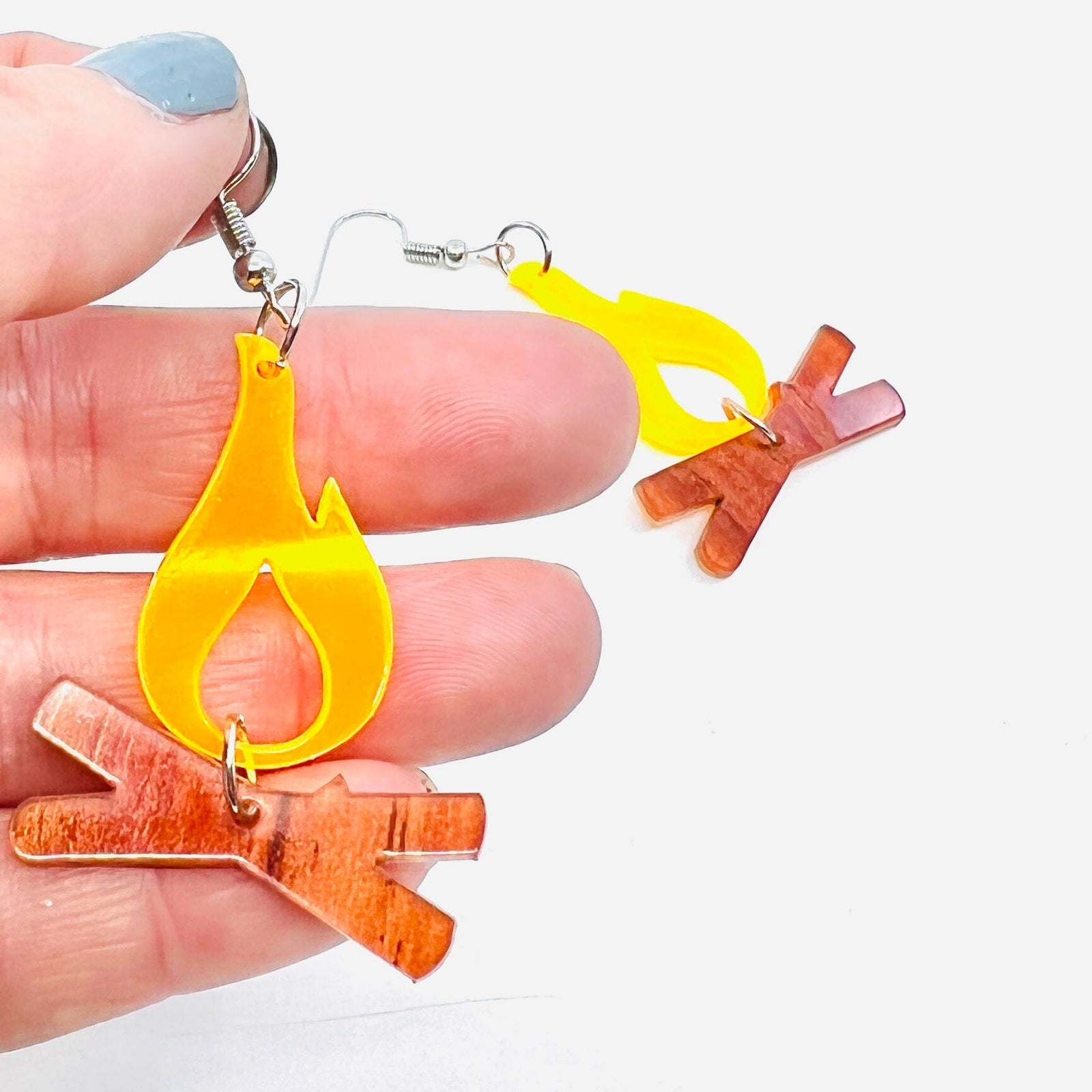 Acrylic Earrings, Camp Fire Jewelry - 