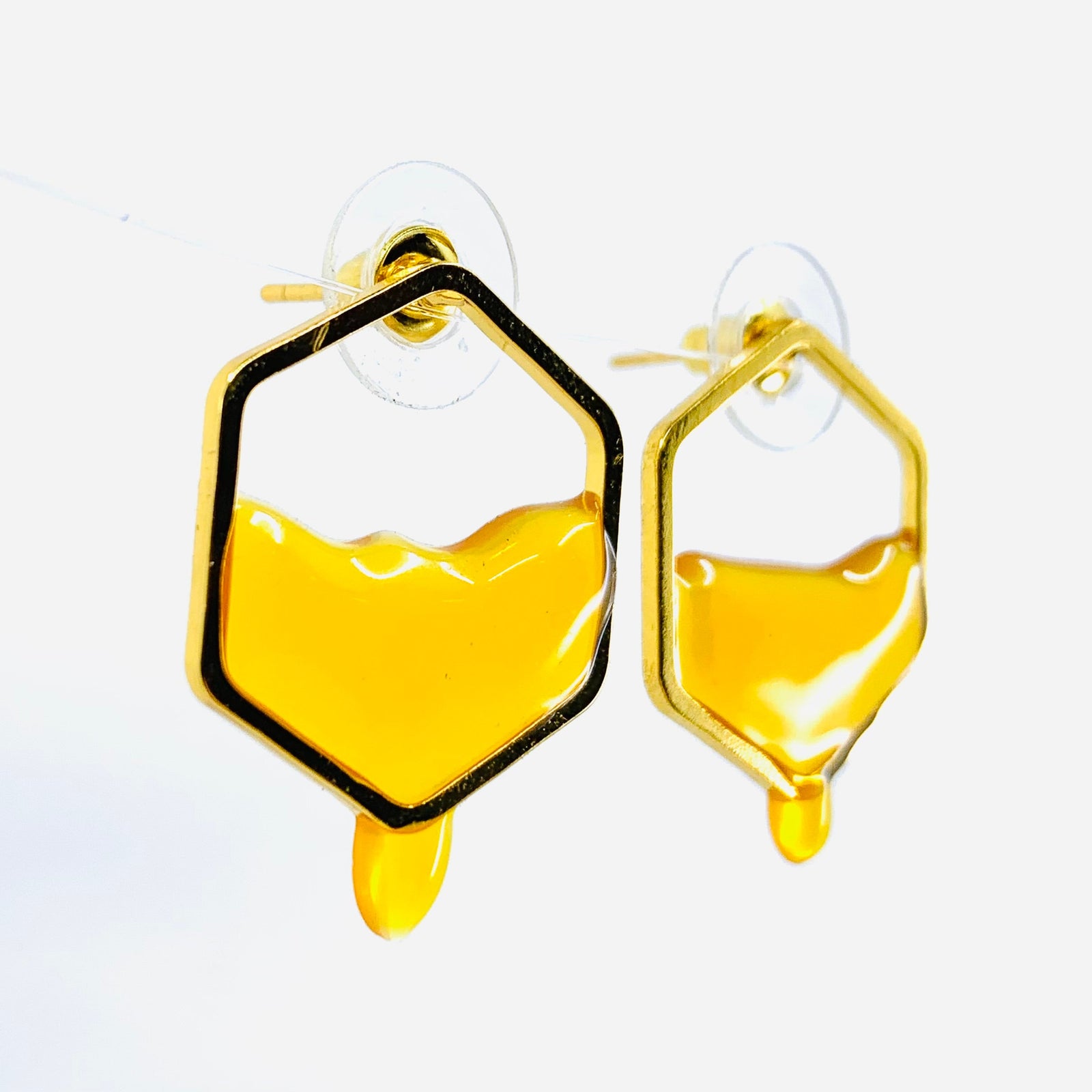 Honeycomb Stud Earrings Manufactured Overseas 