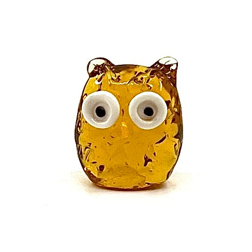 Tiny Glass Owls - Amber 