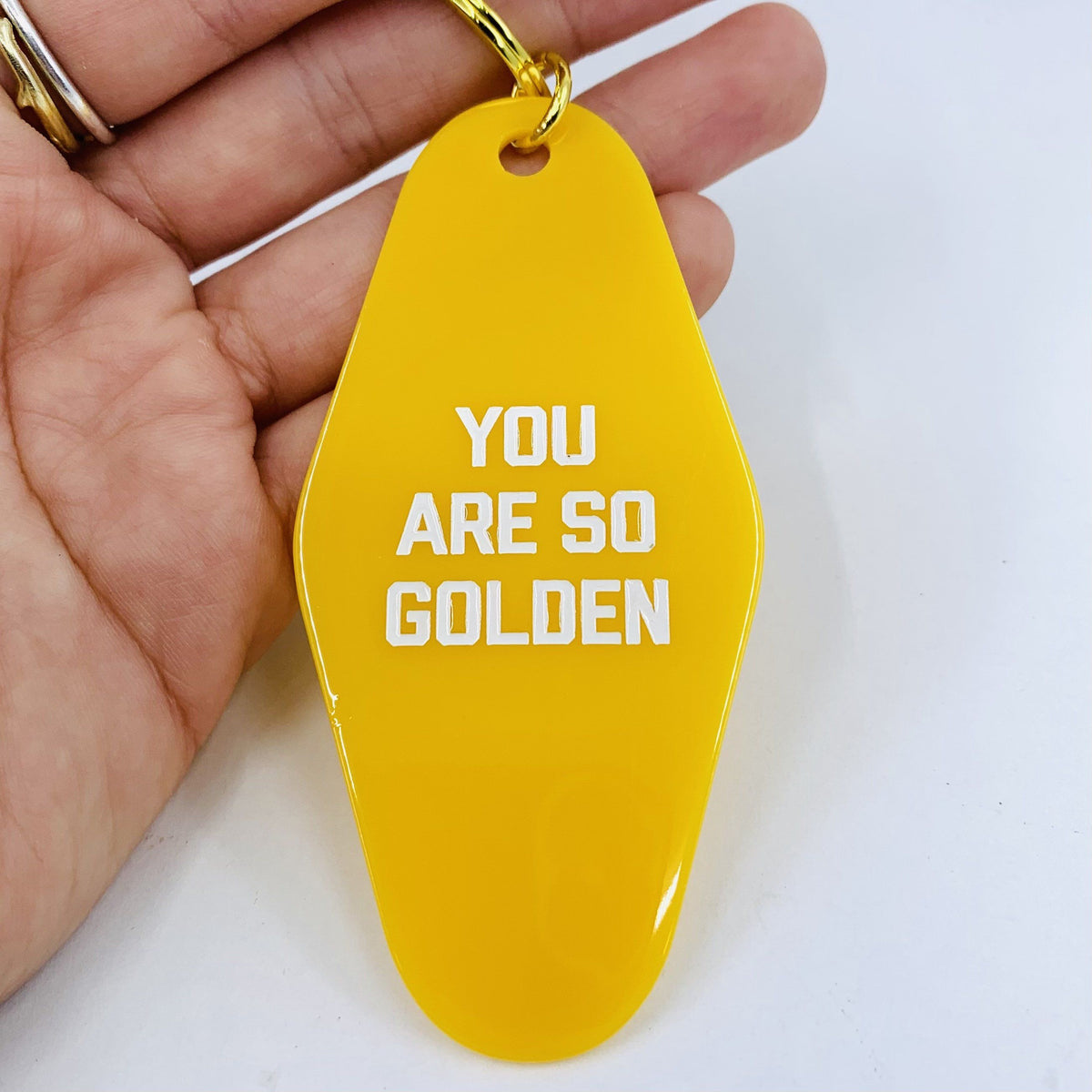 Retro Keychain, Golden Accessory Golden Gems 