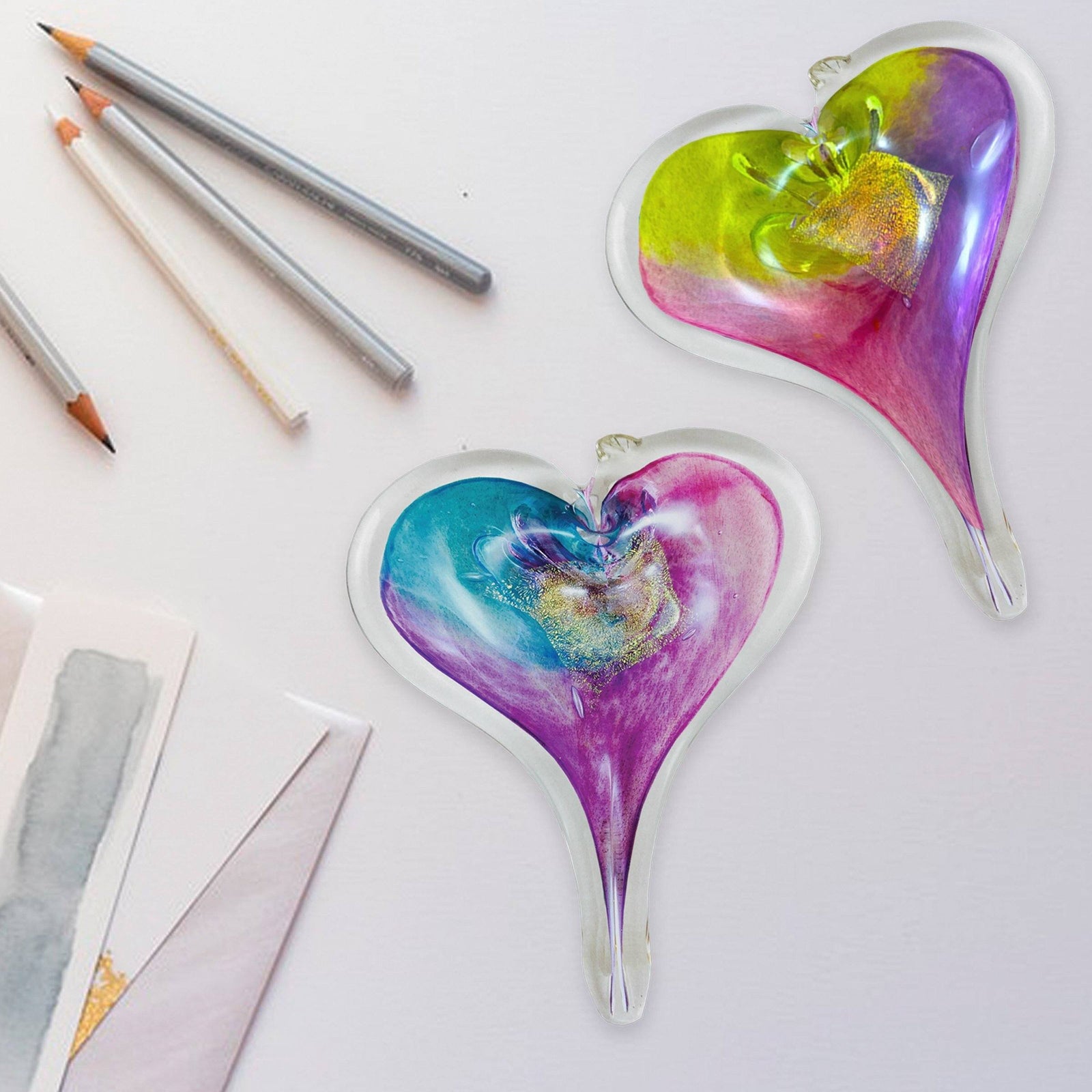 Medium Heart Suncatcher Luke Adams Glass Blowing Studio 