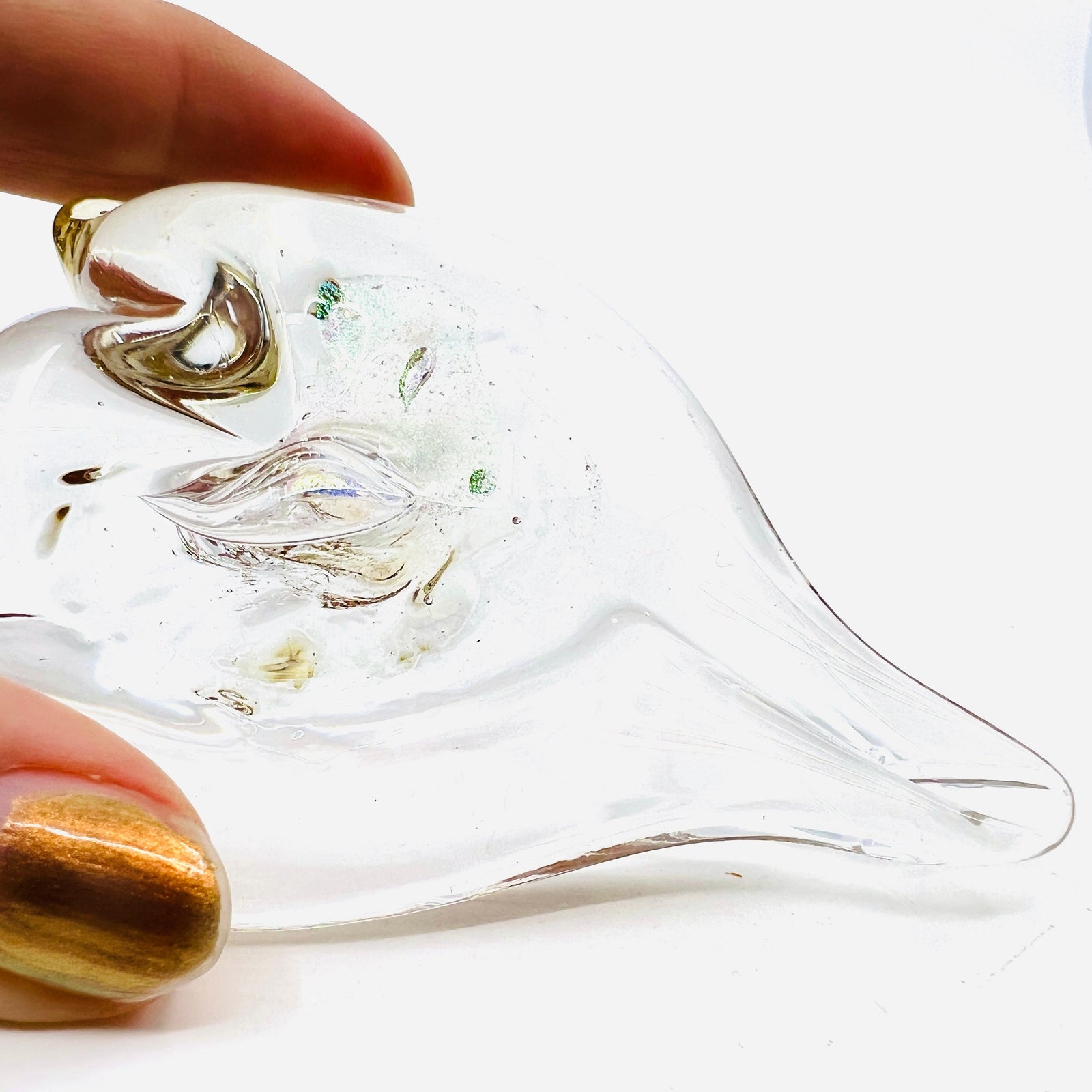 Heart Ornament, Diamond Suncatcher Luke Adams Glass Blowing Studio 