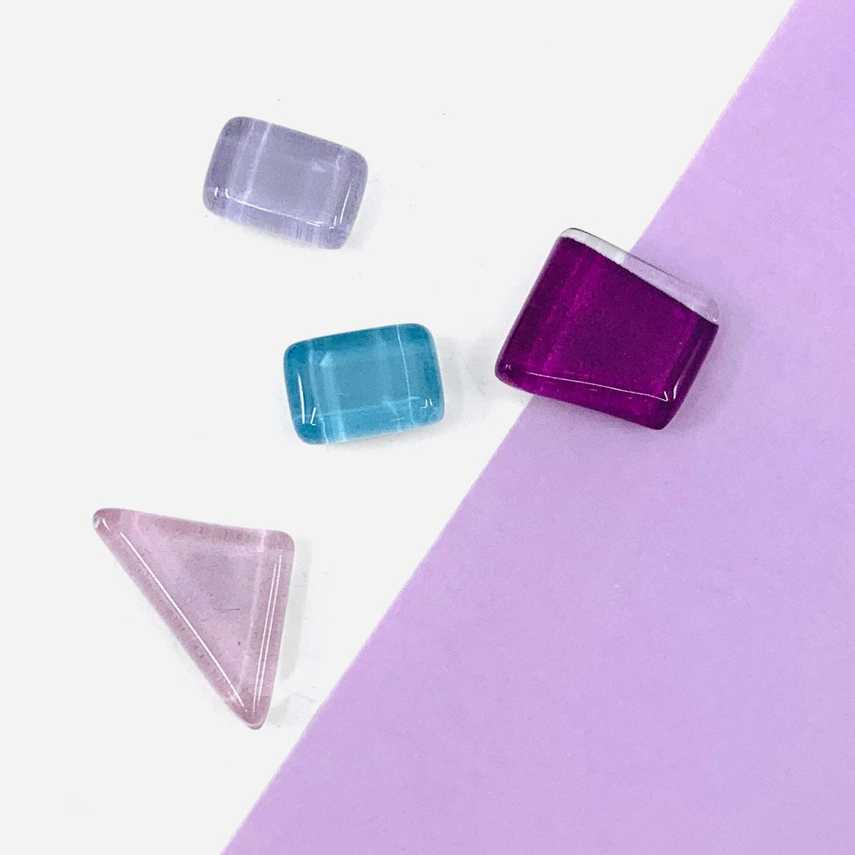 Recycled Glass Magnets Miniature - Purple 