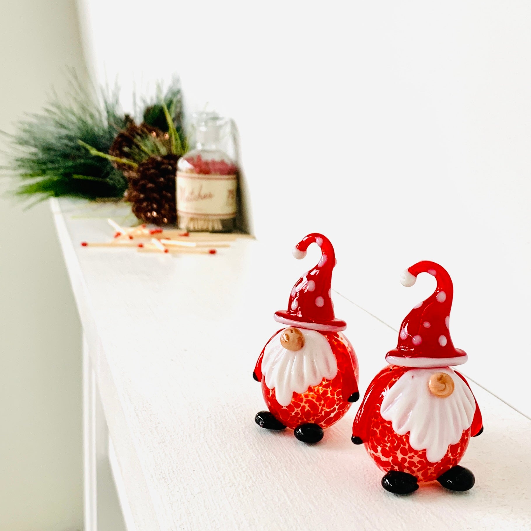 Blown Glass Salt and Pepper Shakers, Gnomes Gift Essentials 
