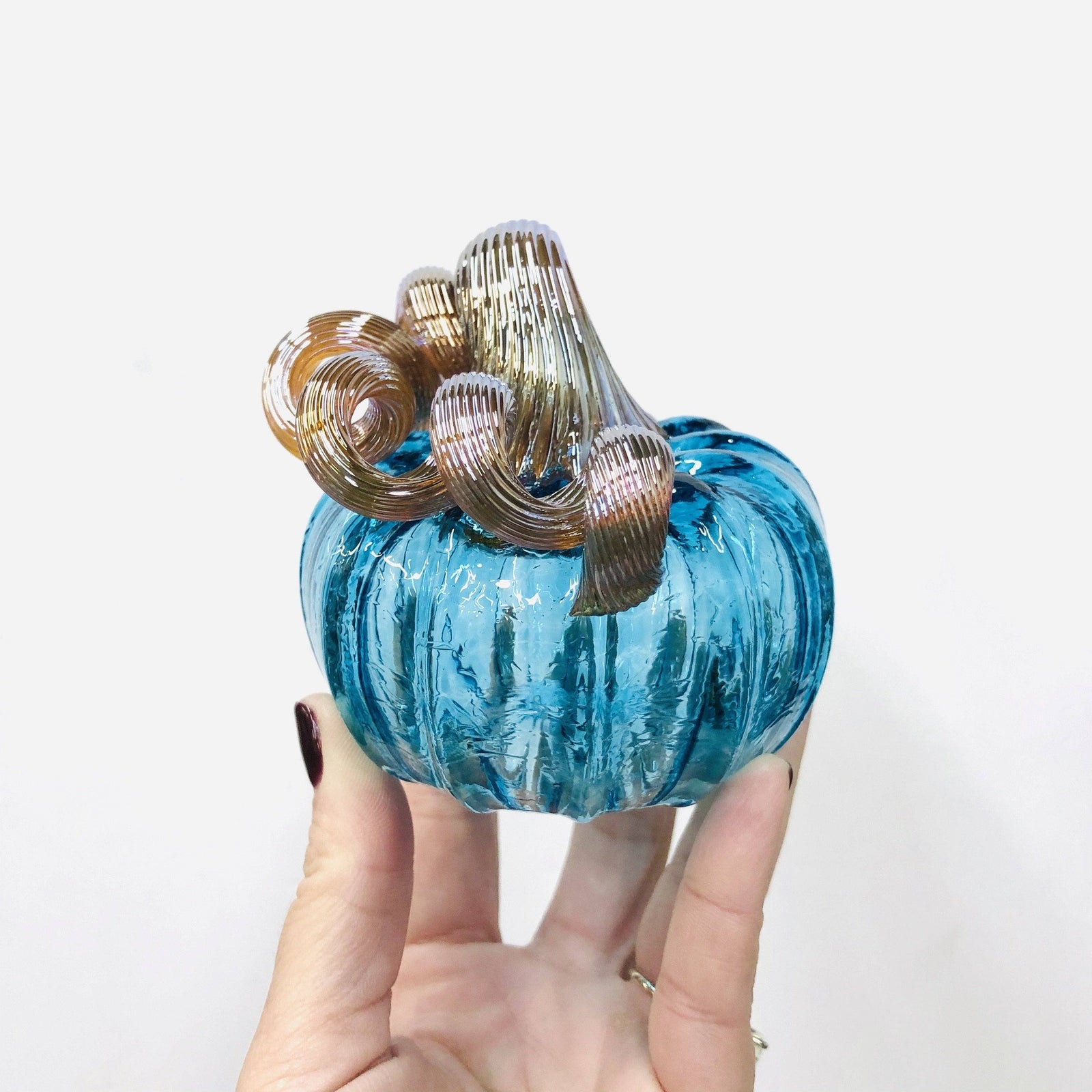 March Birthstone Pumpkin Luke Adams Glass Blowing Studio 