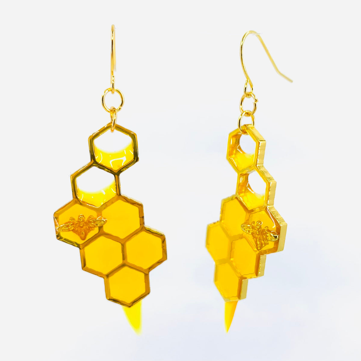 Honeycomb Dangle Earrings Manufactured Overseas 