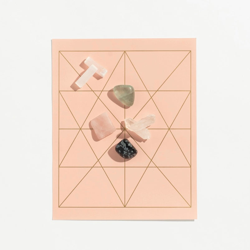 Cleanse + Elevate Crystal Grid Kit Decor Geo Central 