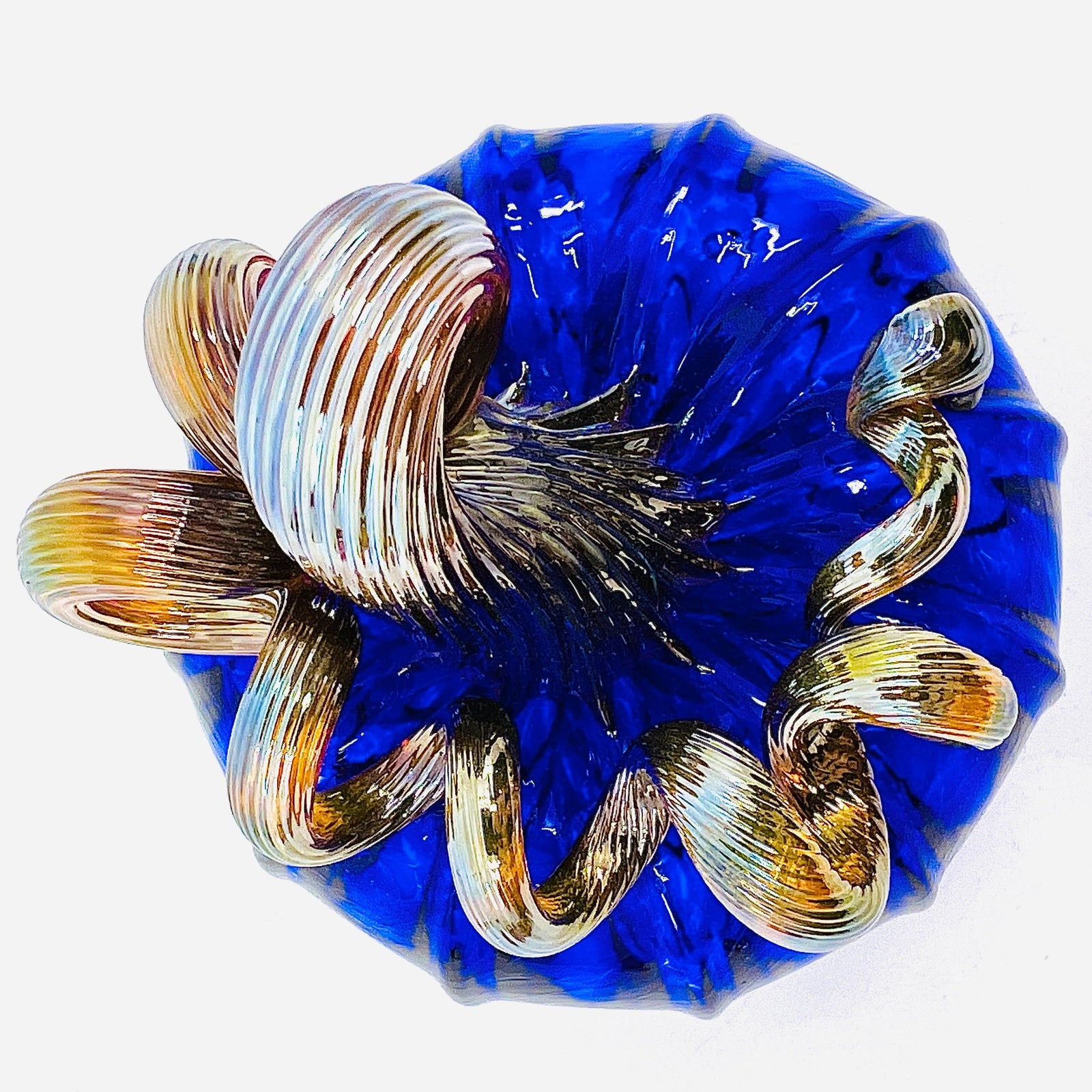 Mini Pumpkin, Sapphire Pumpkin Luke Adams Glass Blowing Studio 