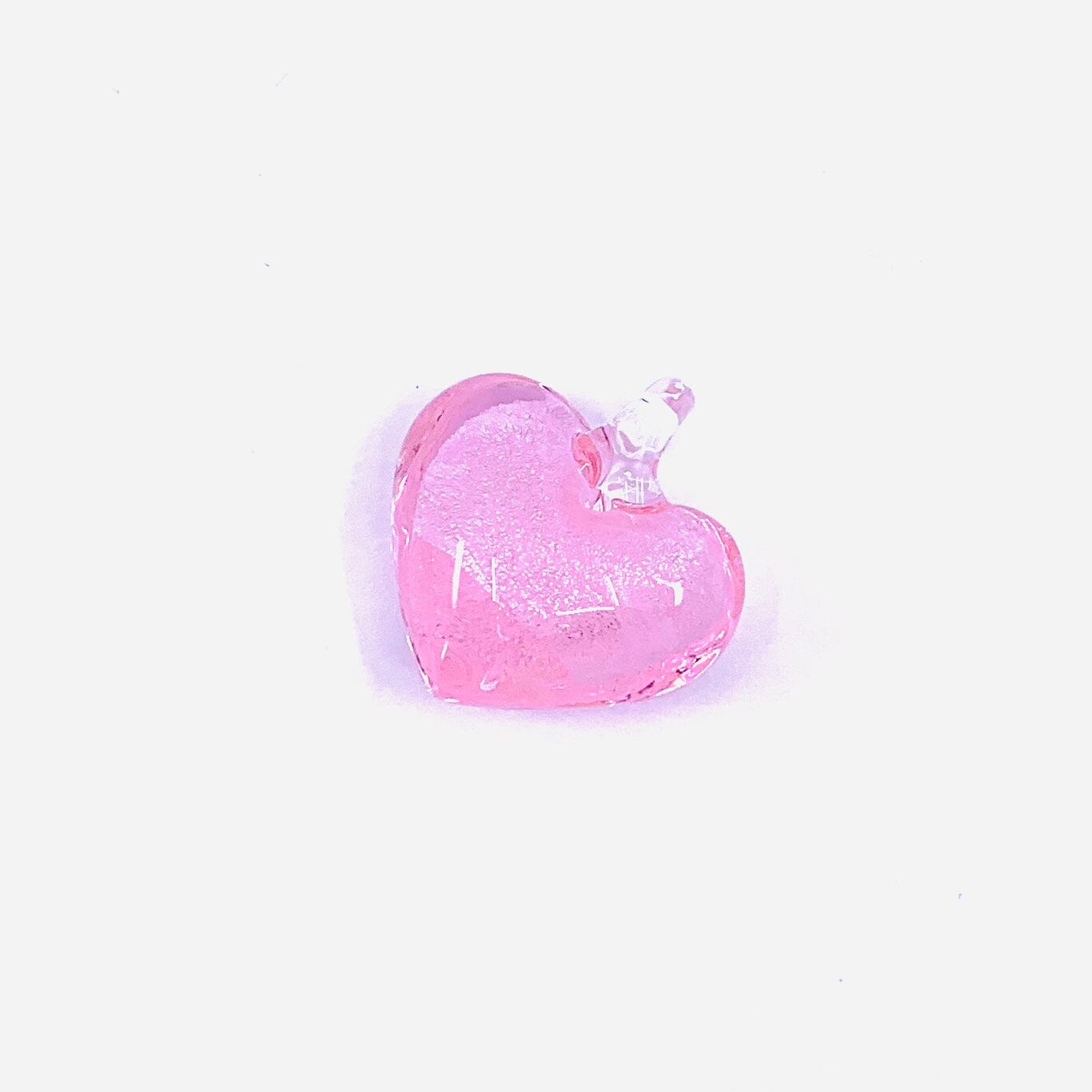Glass Foil Hearts, Pink Miniature - 