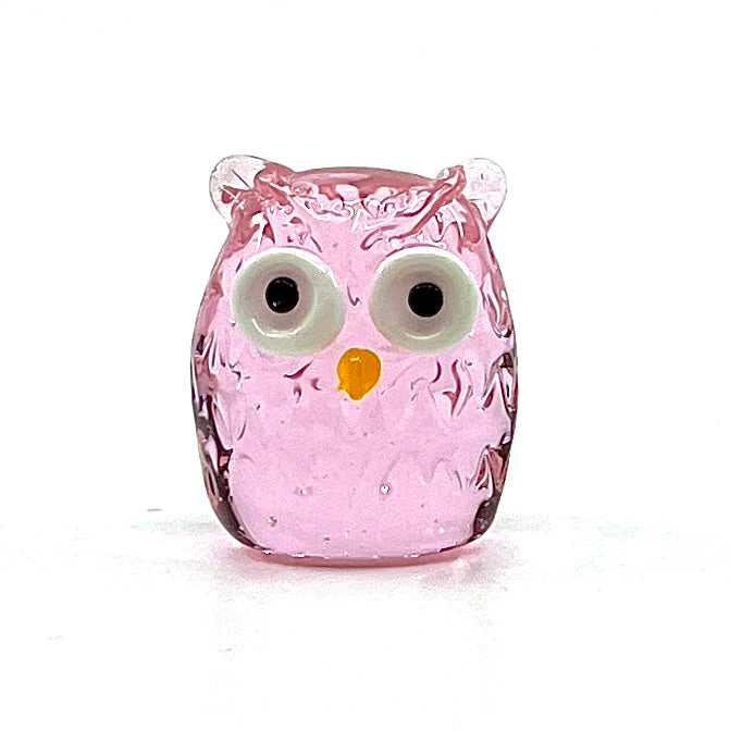 Tiny Glass Owls - Pink 