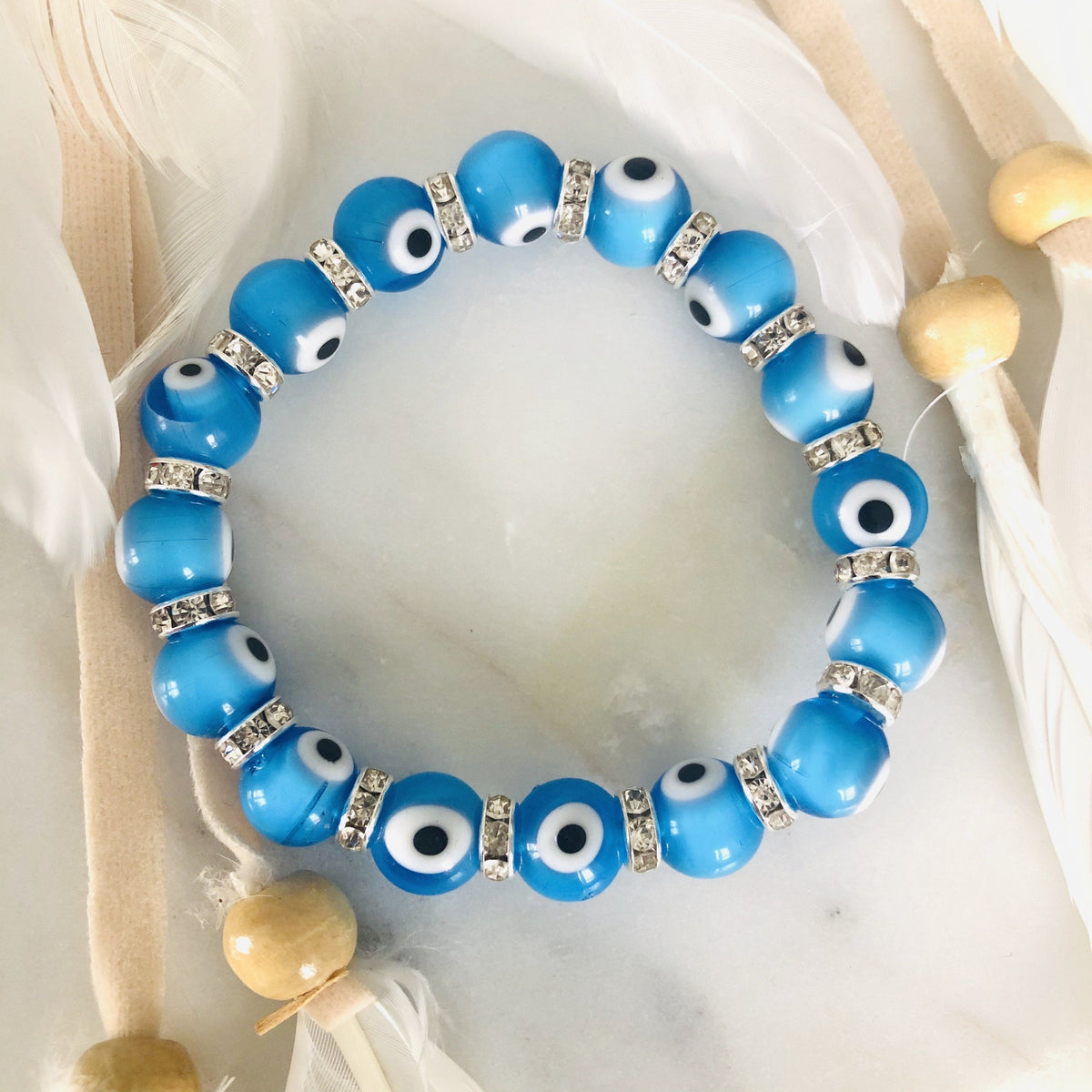 Baby Blue Rainbow Evil Eye Bracelet Bracelets for Women 