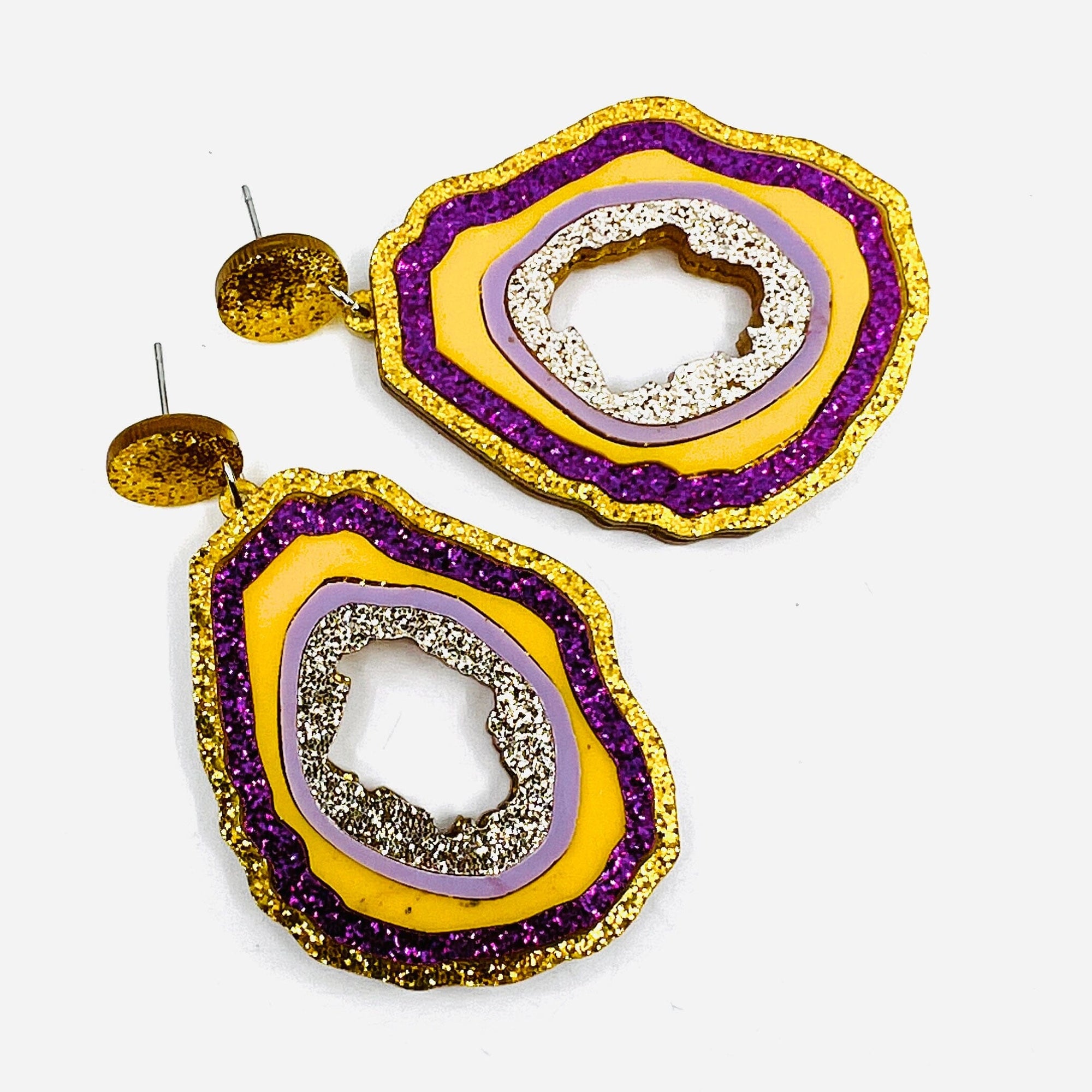 Acrylic Earrings, Geode Jewelry - 