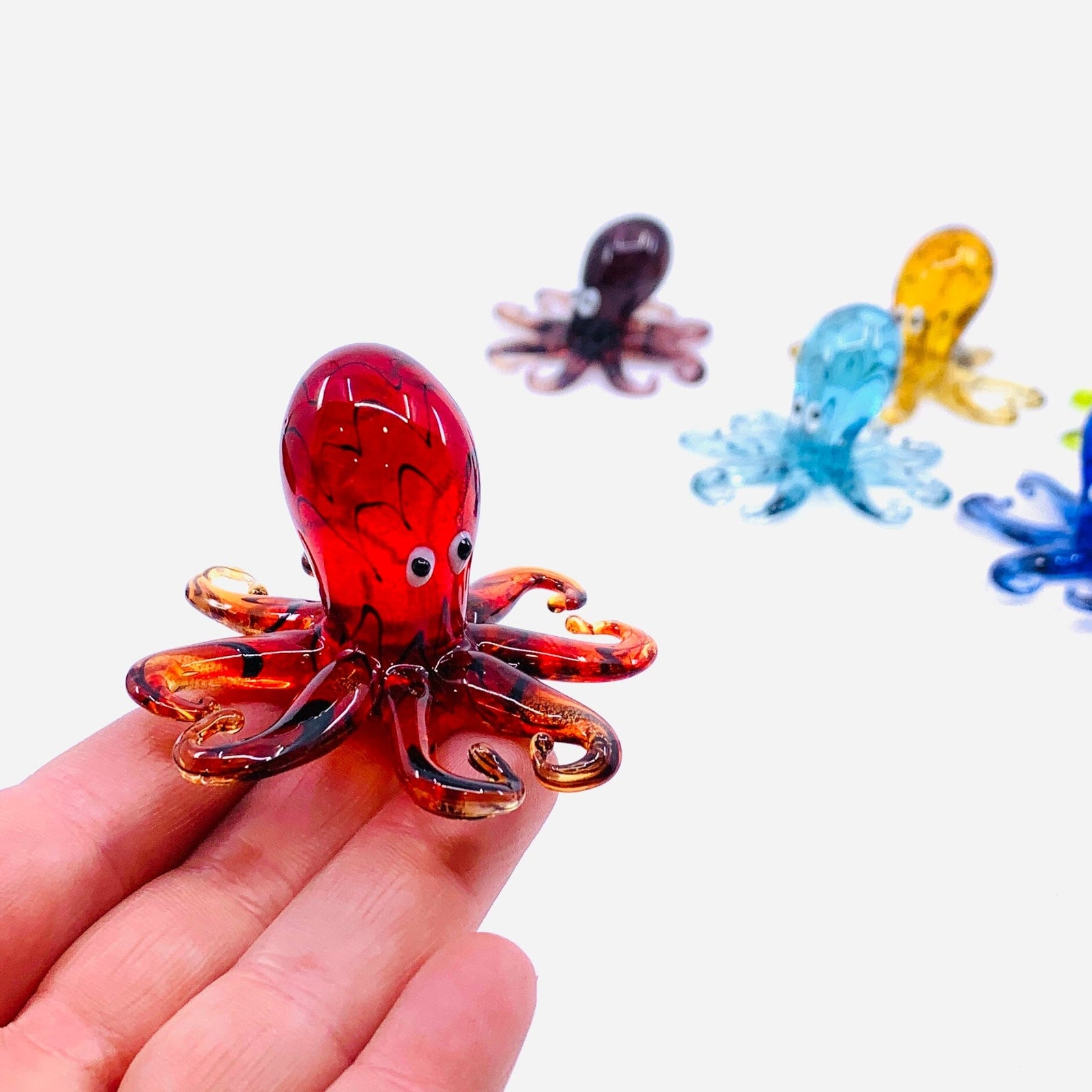 Glass Octopus, Red Miniature Chesapeake Bay 