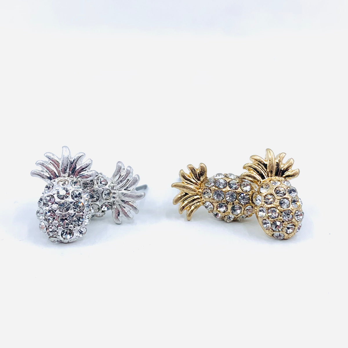 Rhinestone Pineapple Earrings Jewelry Cloie NY 