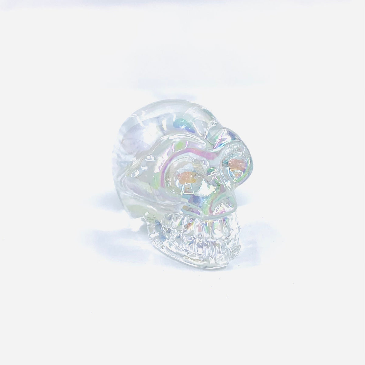Colorful Glass Skulls Manufactured Overseas Iridescent 